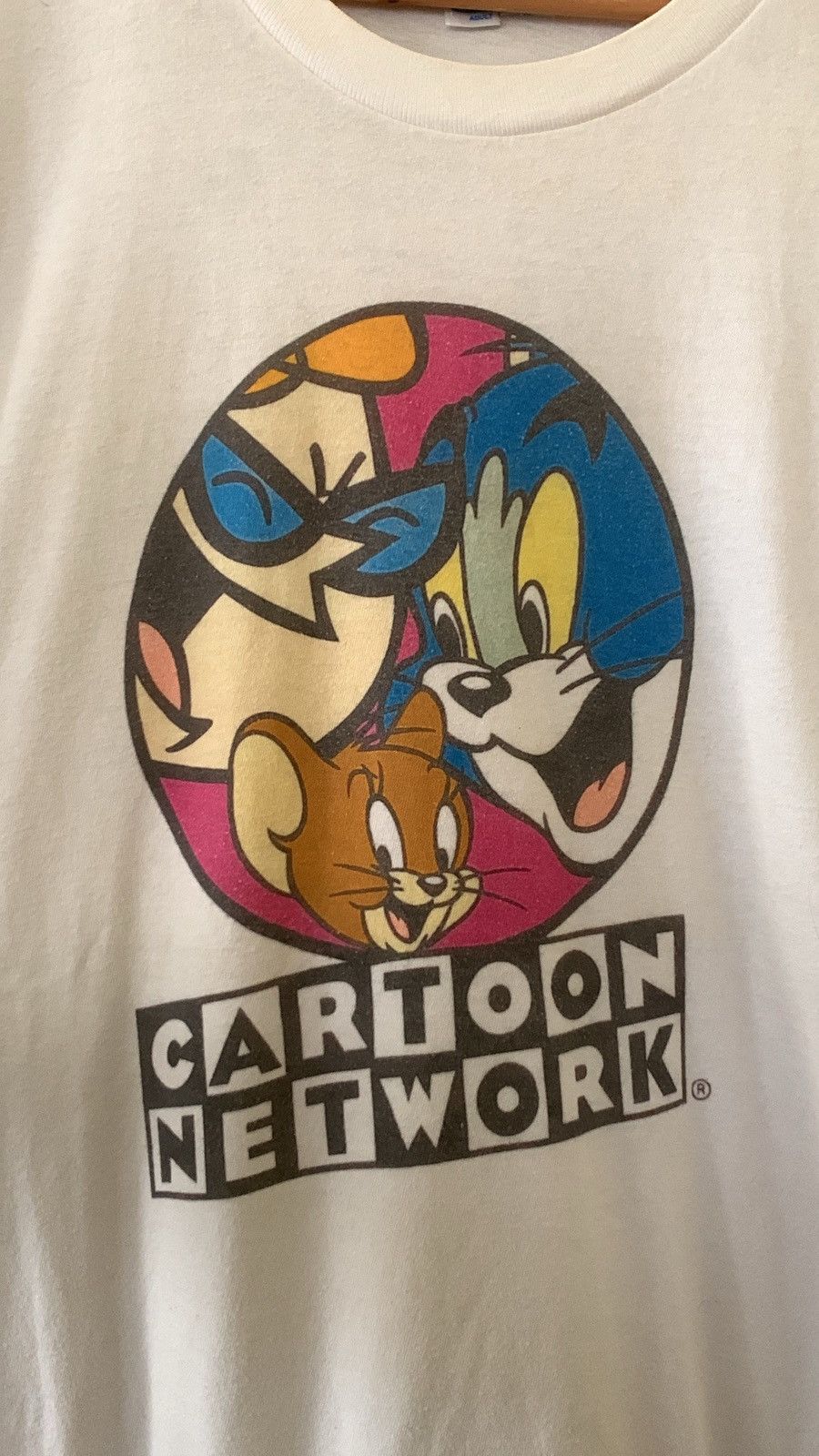 image of Vintage 90's Cartoon Network Mickey Mouse Dexter Shirt in White, Men's (Size XL)