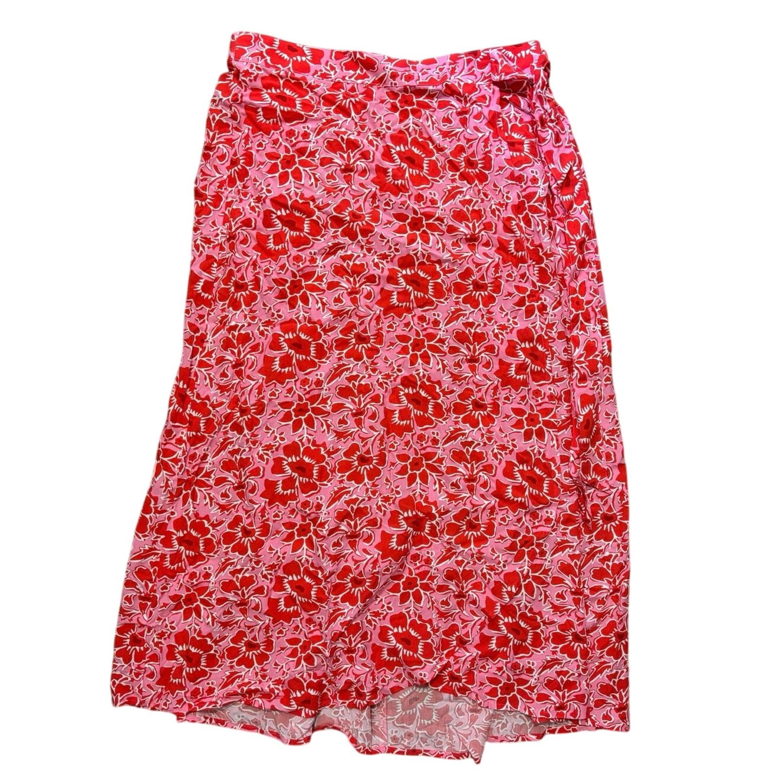 J.Crew NWT J.Crew Wrap Midi Skirt Azalea Belvedere Red Size Small Size 29" - 2 Thumbnail