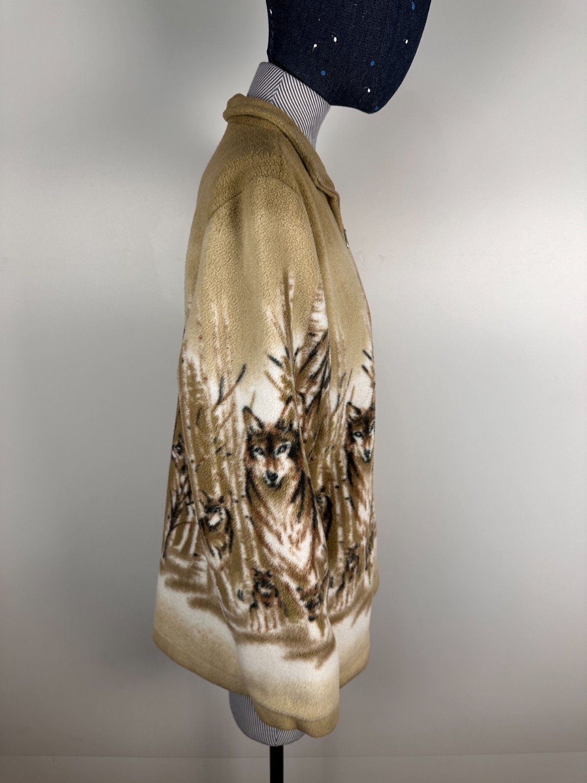 Other Vintage 90s Wolf Nature Over Print Fleece Jacket Size M Size M / US 6-8 / IT 42-44 - 6 Thumbnail