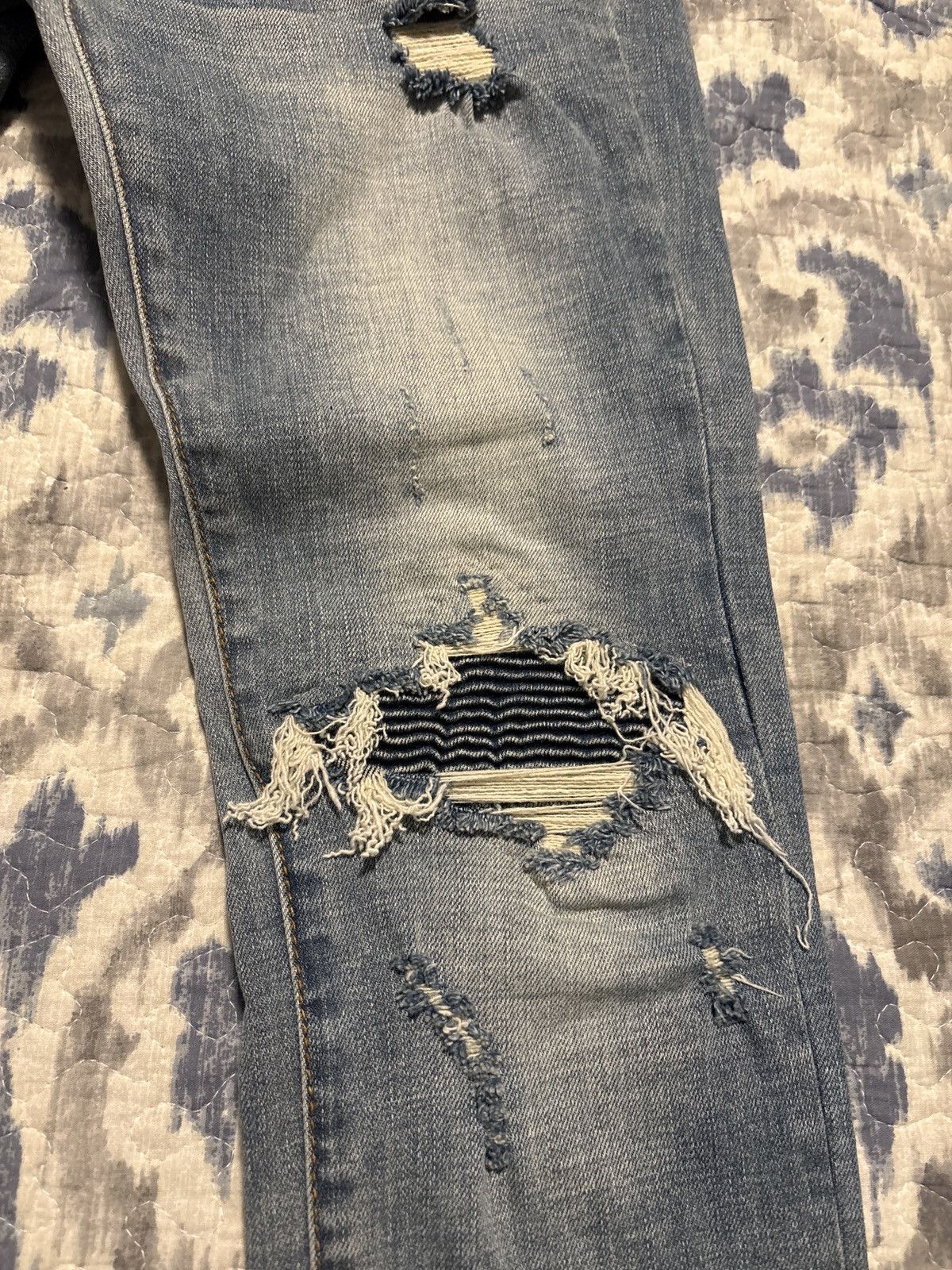 MNML Distressed Biker Jeans Size US 34 / EU 50 - 6 Thumbnail