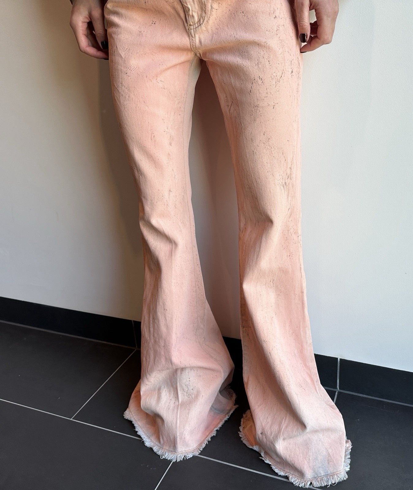 Sportmax Sportmax Fedra Flared High Waist Denim Paint Effect Jeans Size 26" / US 2 / IT 38 - 13 Thumbnail
