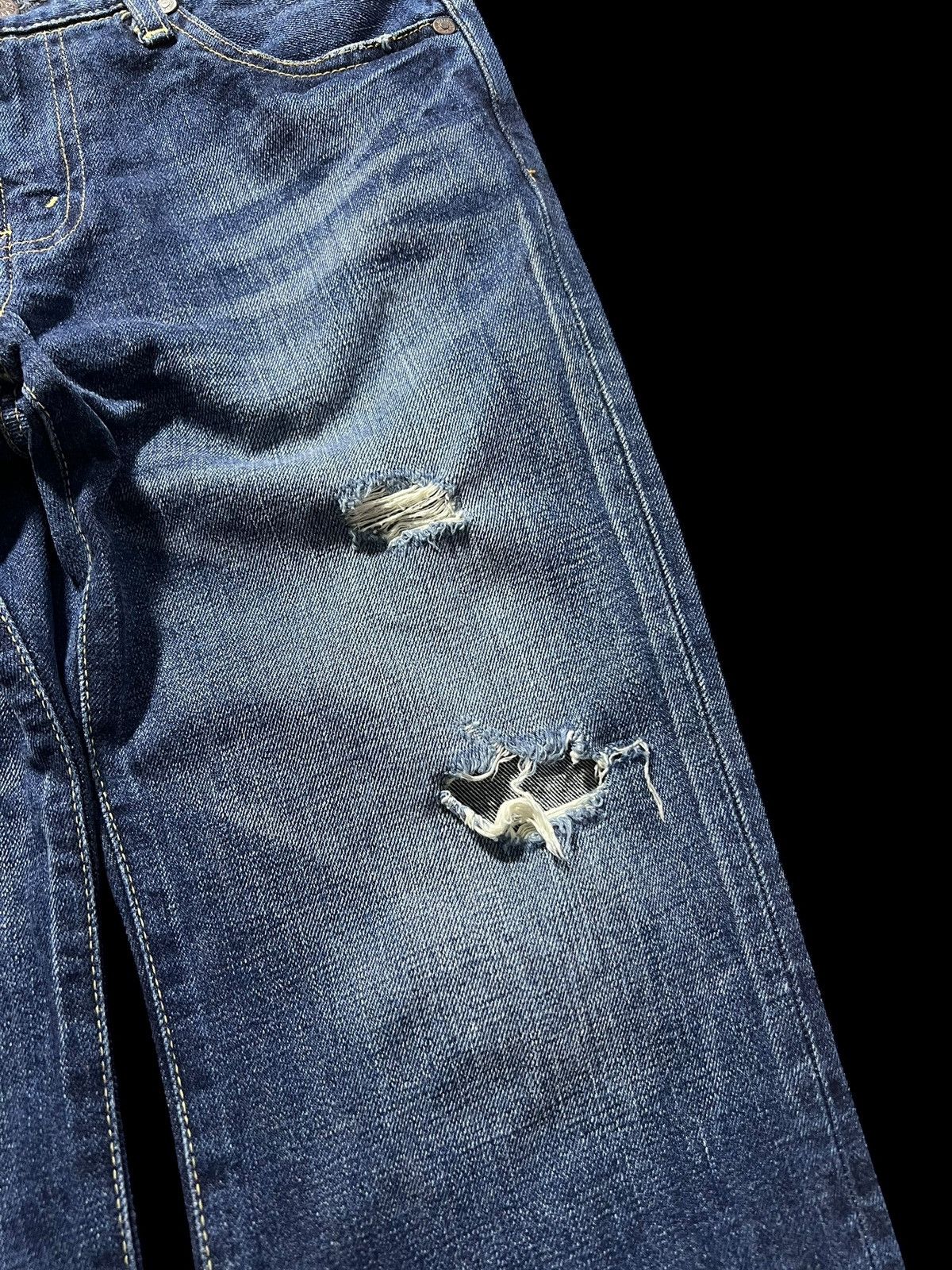 Levi's × Levi's Vintage Clothing 💥Baggy💥Vintage 90’s-00 Levis Lpc Distress Jeans Very Rare Size US 28 / EU 44 - 6 Thumbnail