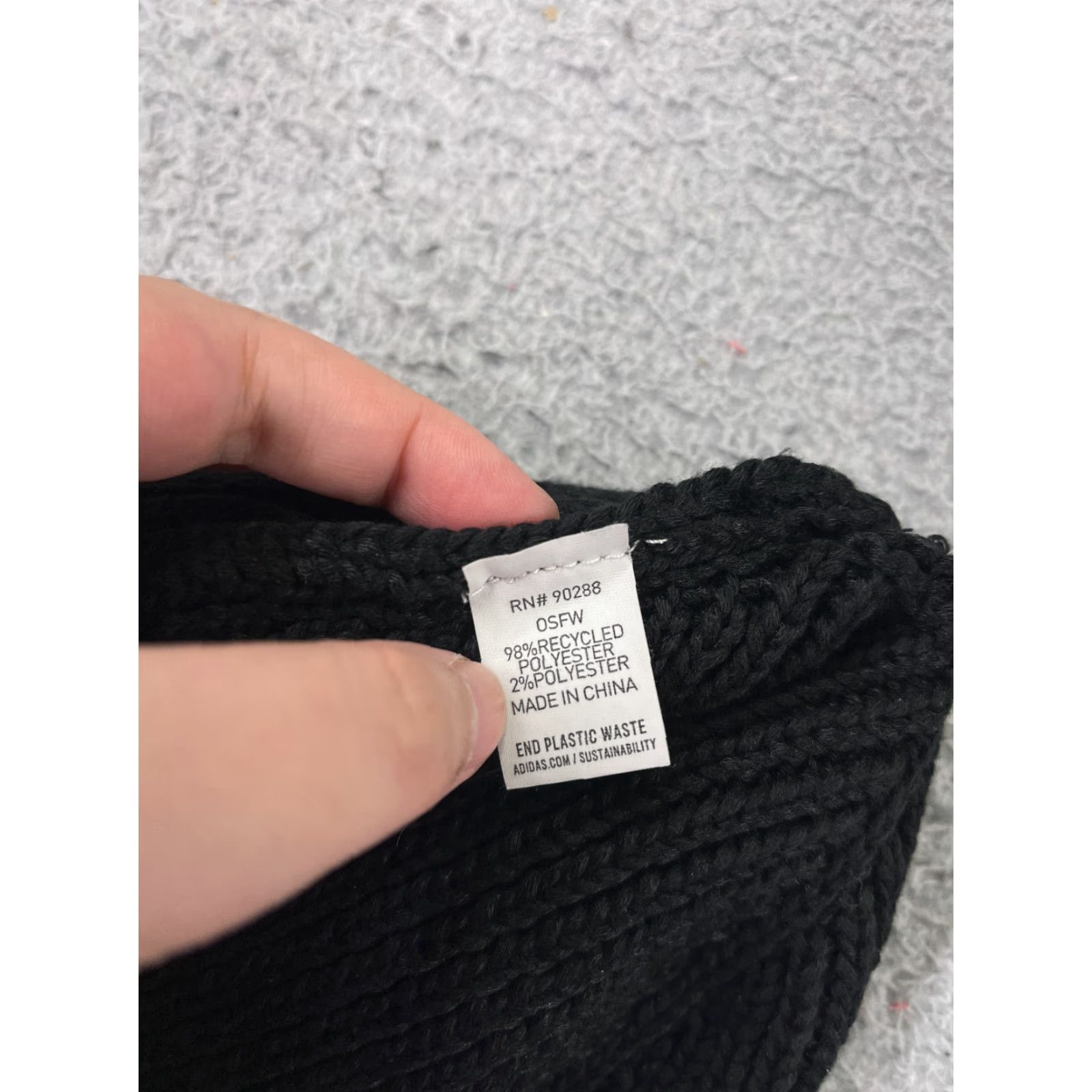 Adidas Adidas Beanie Womens One Size Black Logo Knit Winter Ski Hat Size ONE SIZE - 6 Thumbnail