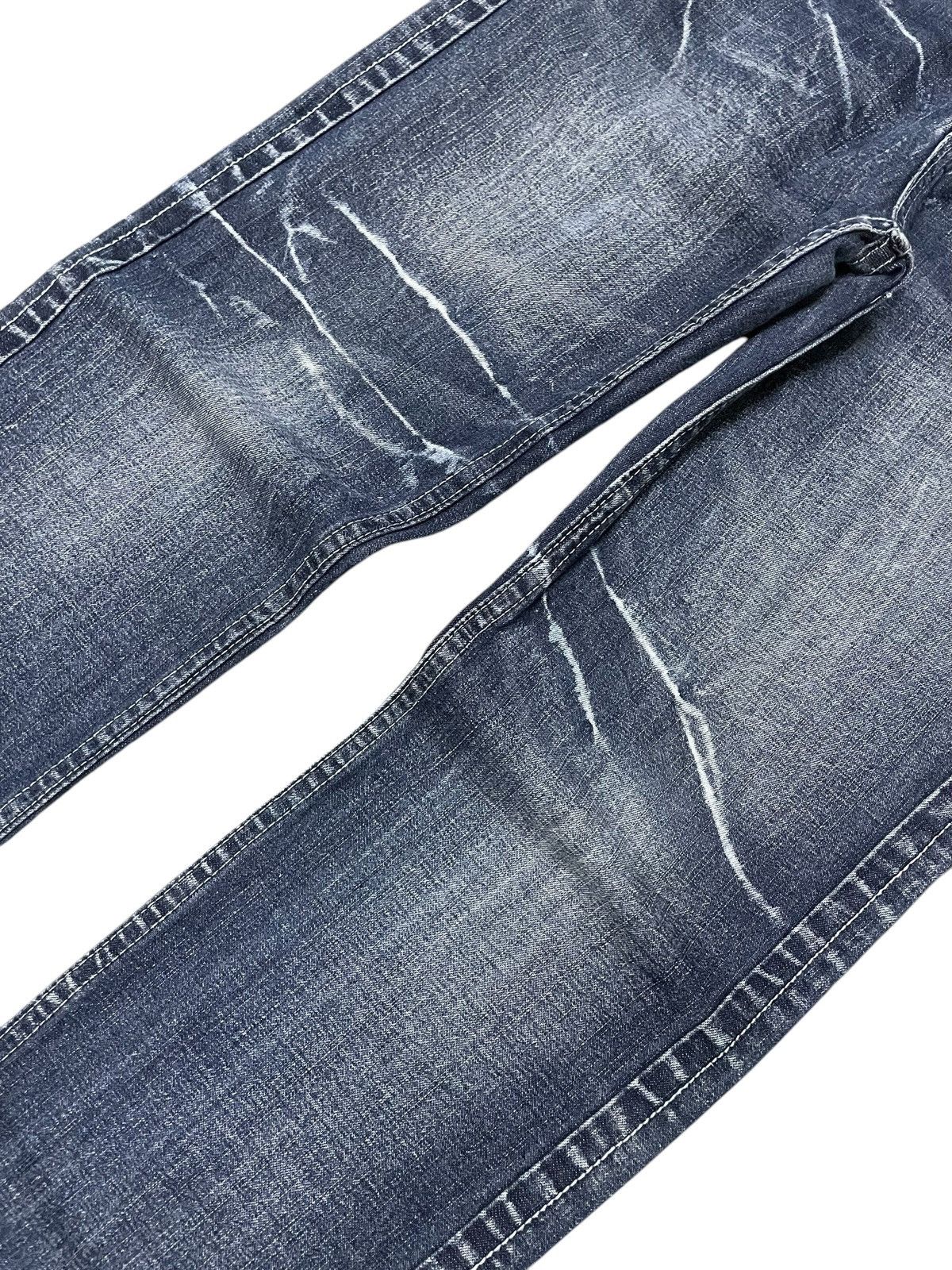 If Six Was Nine × LOWBOX × Le Grande Bleu (L.G.B.) Lowbox Japan Cracked Shadow Wash Straight Jeans Size US 30 / EU 46 - 4 Thumbnail