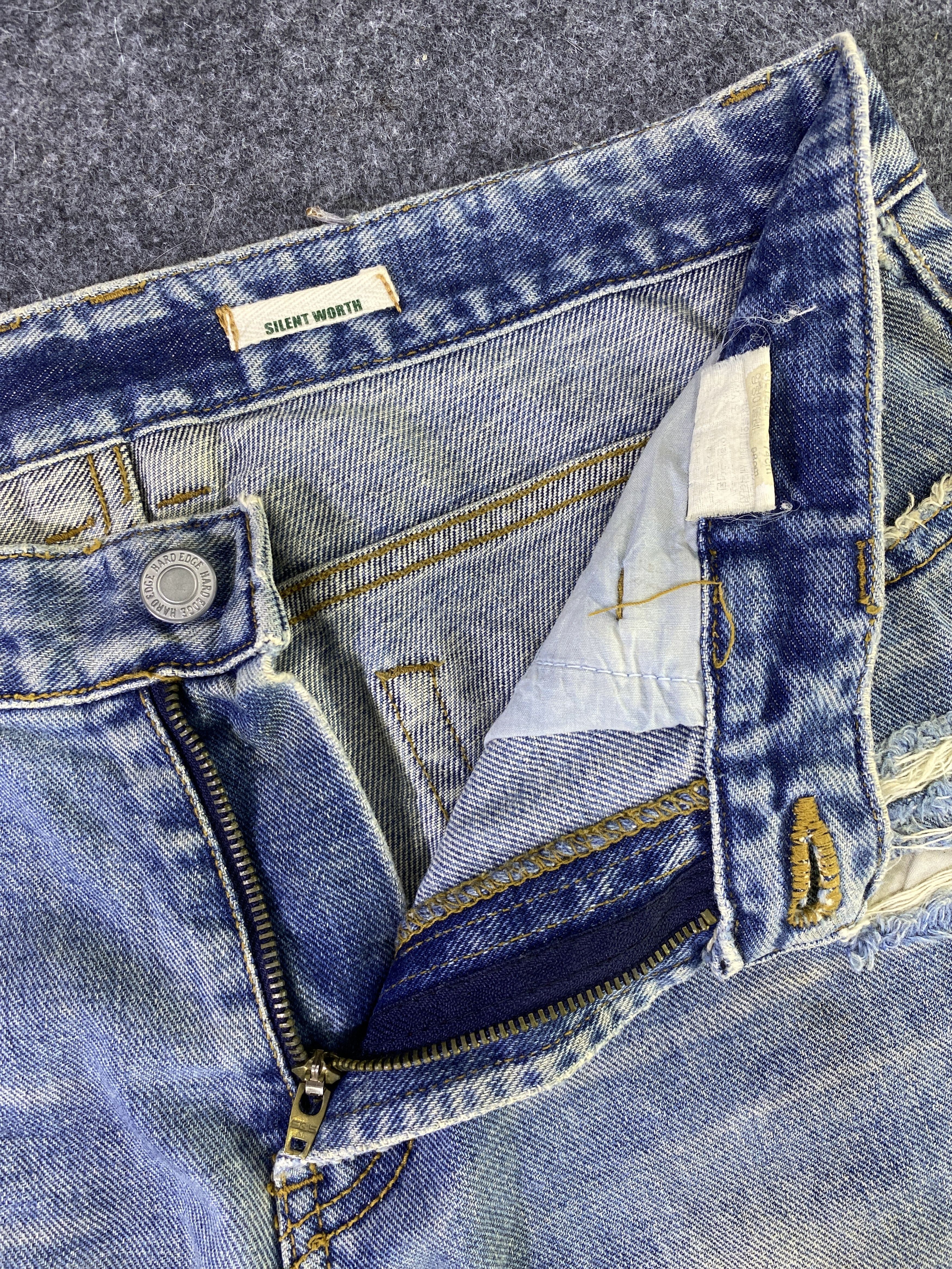 Japanese Brand Hard Edge Distressed Blue Wash Jeans - J965 Size US 30 / EU 46 - 7 Thumbnail