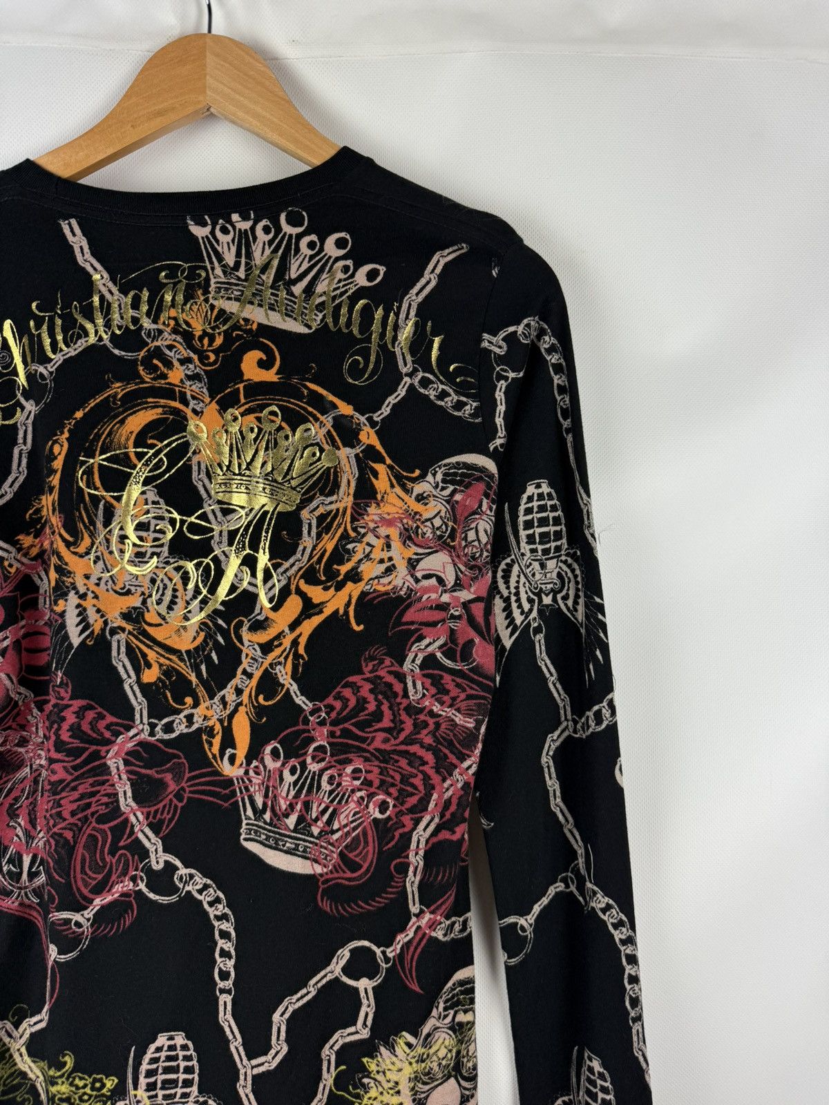 Christian Audigier Christian Audigier Y2K Overprinted Long Sleeve T Shirt Size L / US 10 / IT 46 - 19 Thumbnail