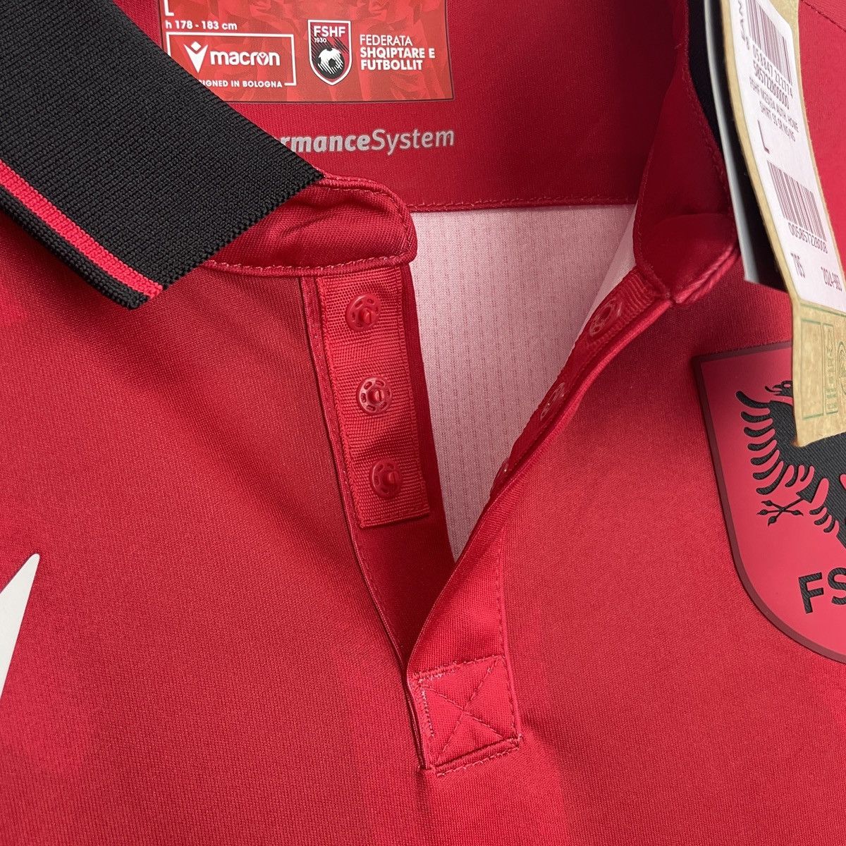 Macron Albania Authentic Home Jersey Shirt Men Euro 2024 size L Size US L / EU 52-54 / 3 - 3 Thumbnail