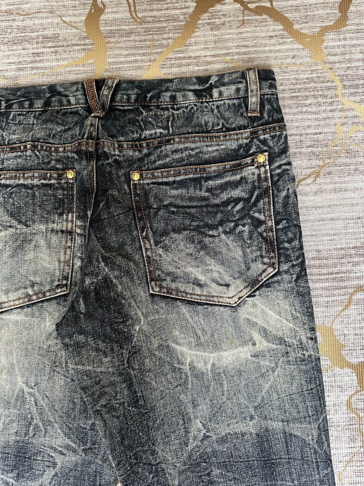 Tornado Mart FLARE Black Barcara Distressed Claw Marks Design Denim Size US 30 / EU 46 - 18 Thumbnail