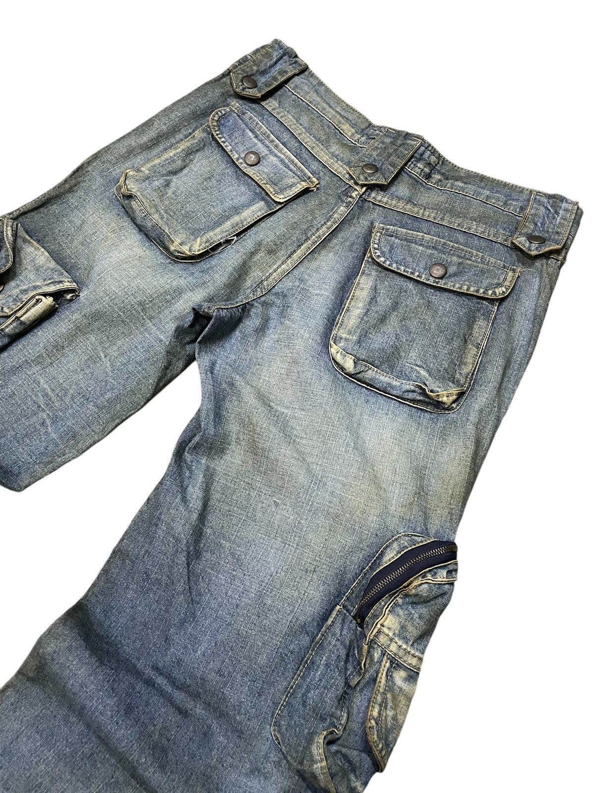 Hysteric Glamour × Japanese Brand × Le Grande Bleu (L.G.B.) Super Flared Authentic & Couture Mud Wash Multi Pocket Jeans Size US 30 / EU 46 - 14 Thumbnail