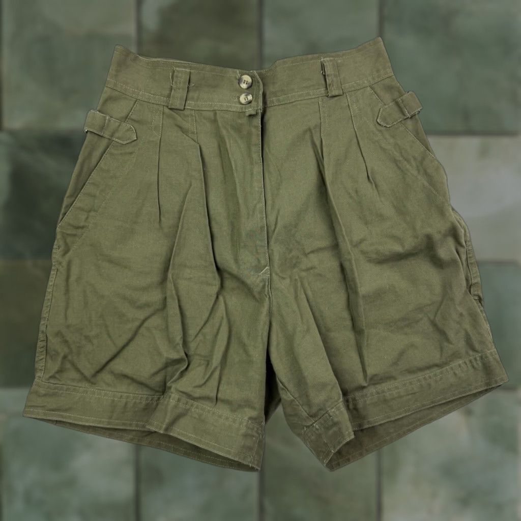 Vintage VINTAGE Morgan Square Safari Shorts Womens 14 Green High Waisted 80s Chino Size 36" / US 14 / IT 50 - 1 Thumbnail