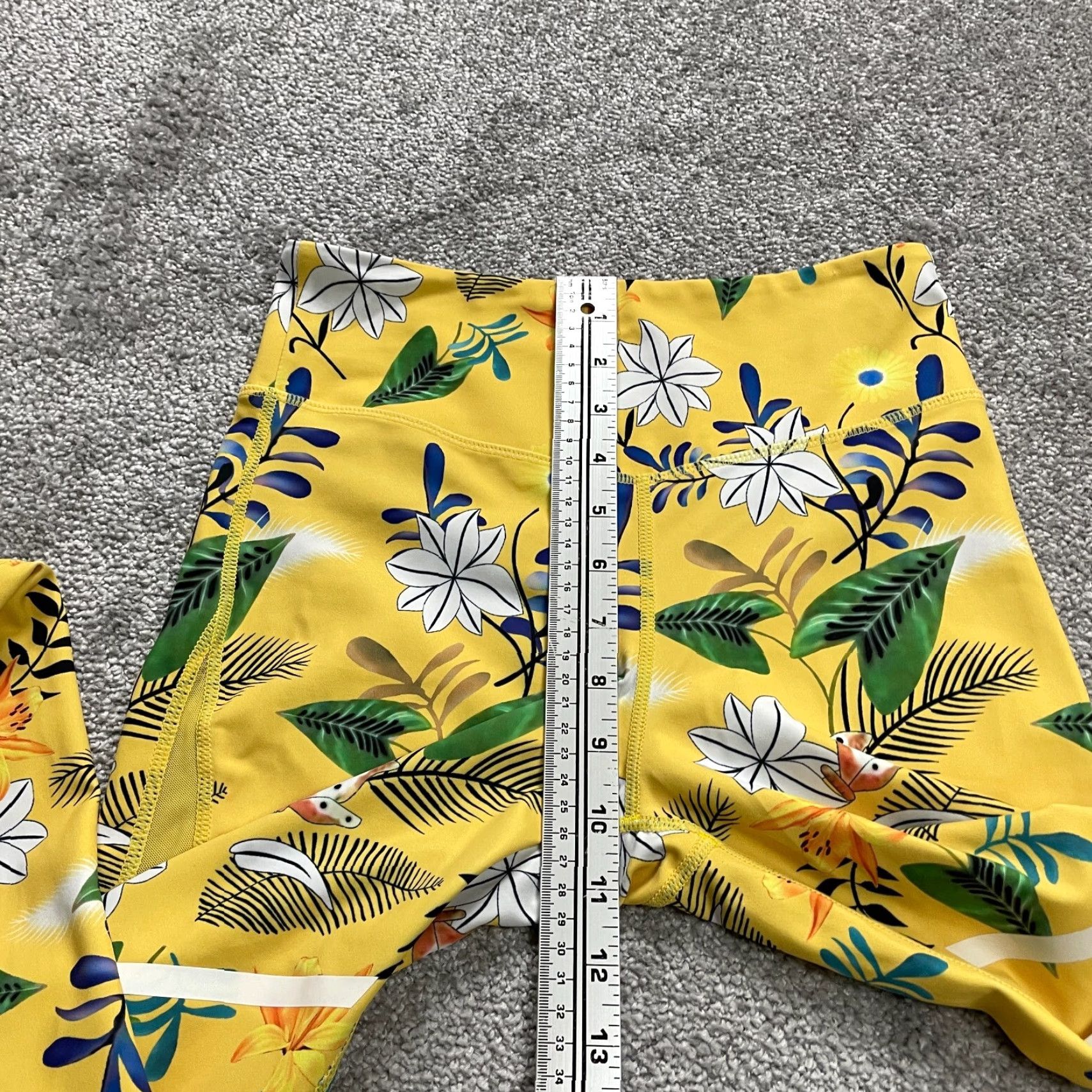 Vintage Zyia Active Compression Leggings Womens 4 Yellow Floral Athletic Yoga Leggings Skinny Size 27" / US 4 / IT 40 - 7 Thumbnail