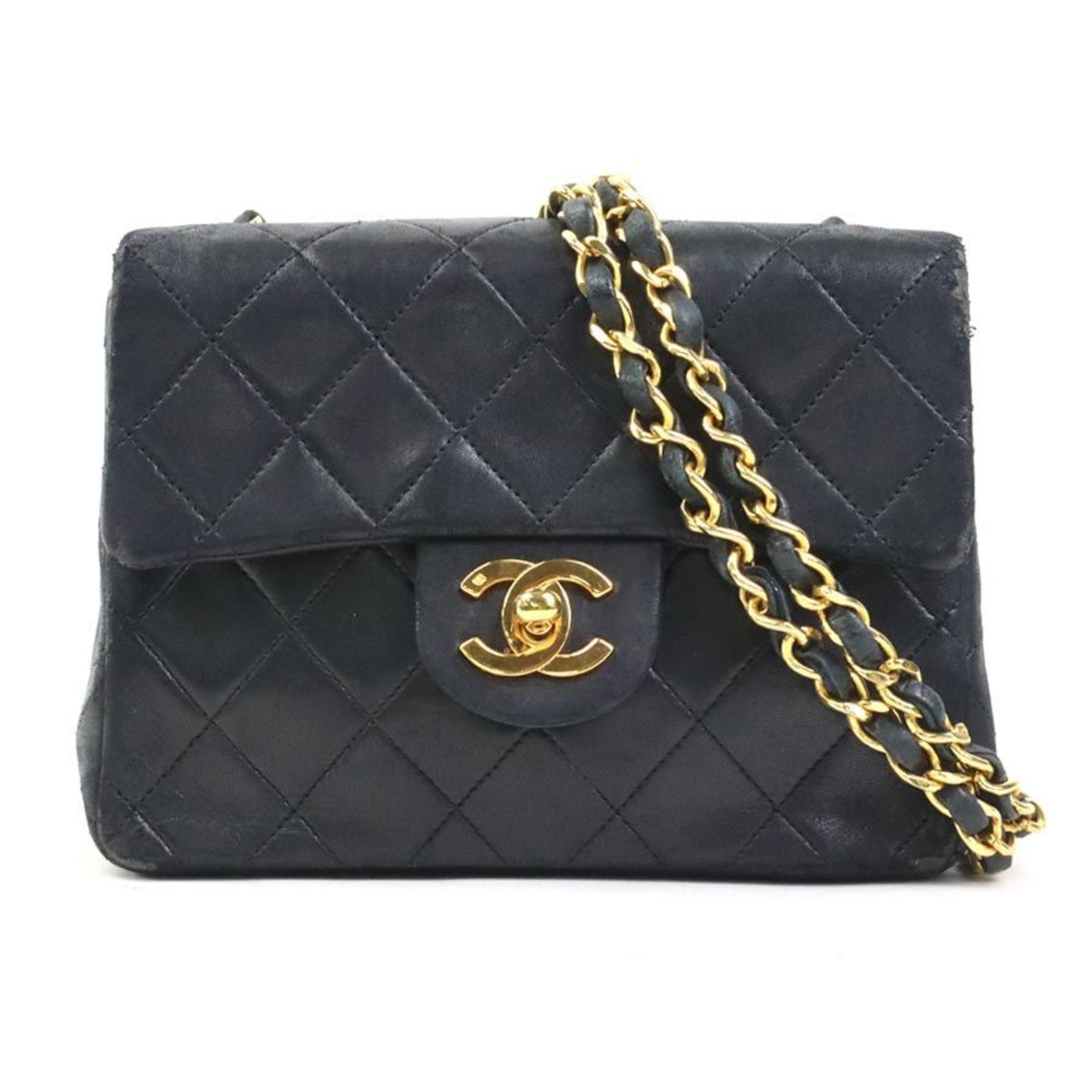 Chanel CHANEL Shoulder Bag Lambskin Black Gold Women's 90143a Size ONE SIZE - 1 Thumbnail
