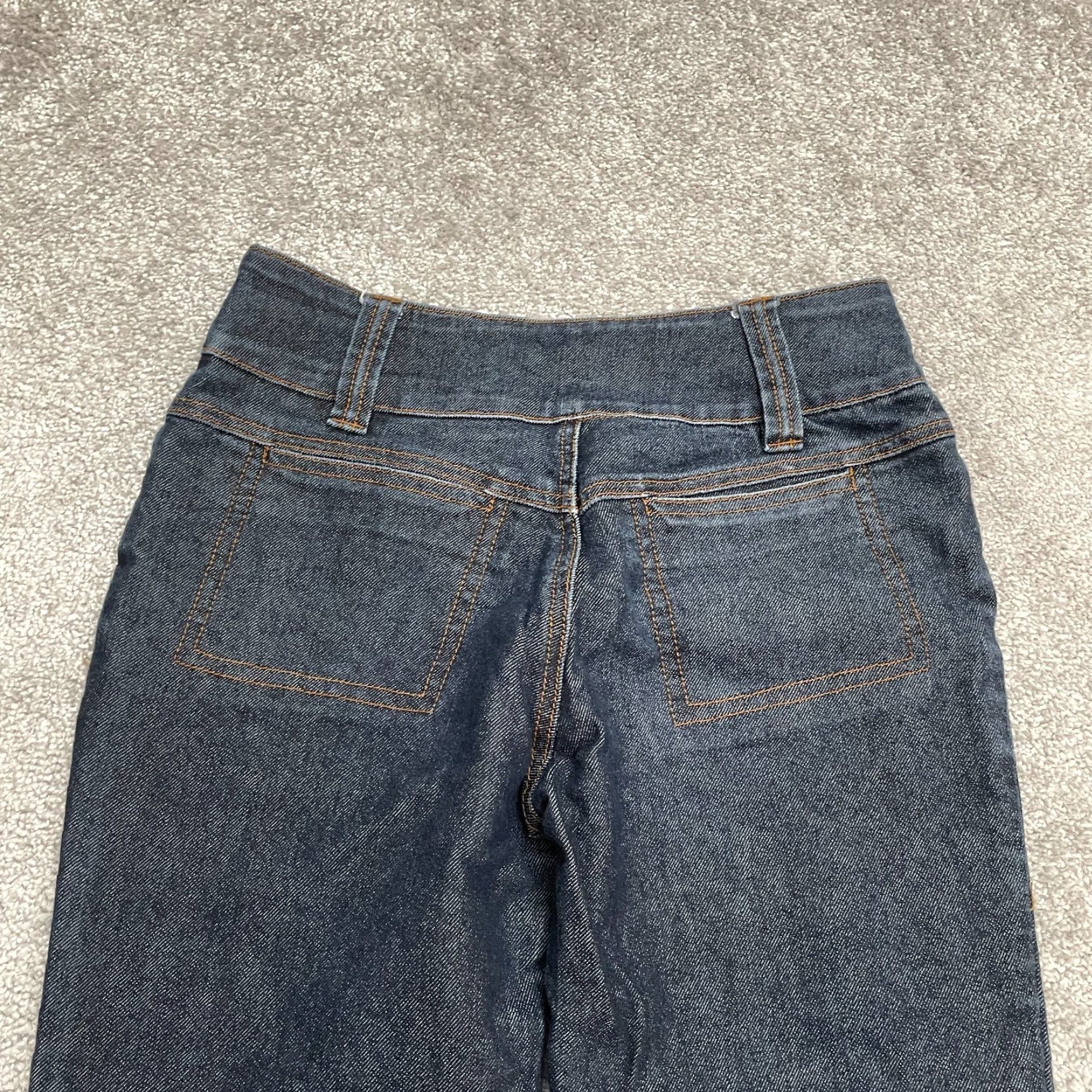 Denime Feng Bootcut Denim Jeans Juniors 28 Blue Dark Wash Mid Rise 100% Cotton 5-Pocket City Modern Women Jeans 28x27 Size 28" / US 6 / IT 42 - 4 Thumbnail