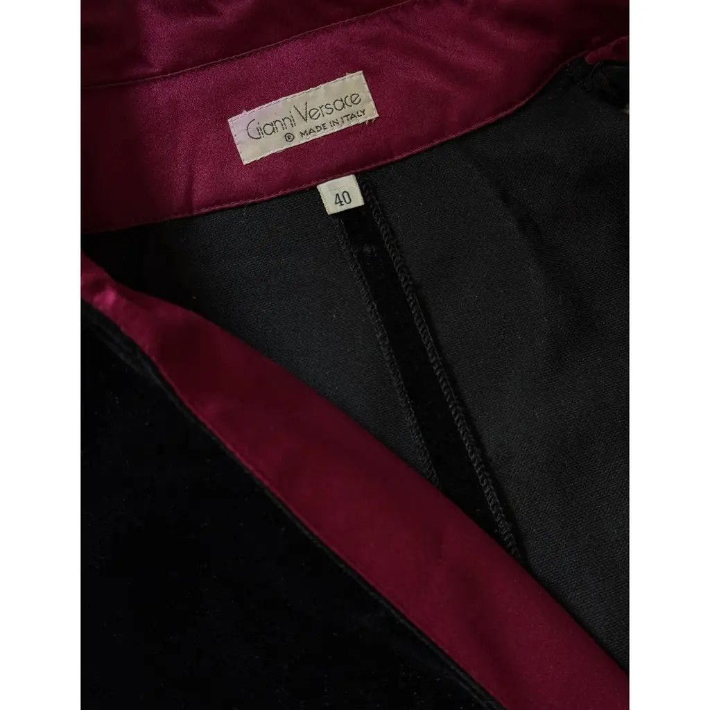 Versace Gianni Versace Womens Black Pink Wrap Velvet Mini Dress IT40 Size S / US 4 / IT 40 - 4 Thumbnail