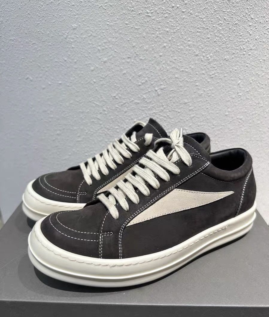 Rick Owens Rick Owens low-top Vans-inspired oatmeal gray suede Size US 7 / EU 40 - 1 Thumbnail