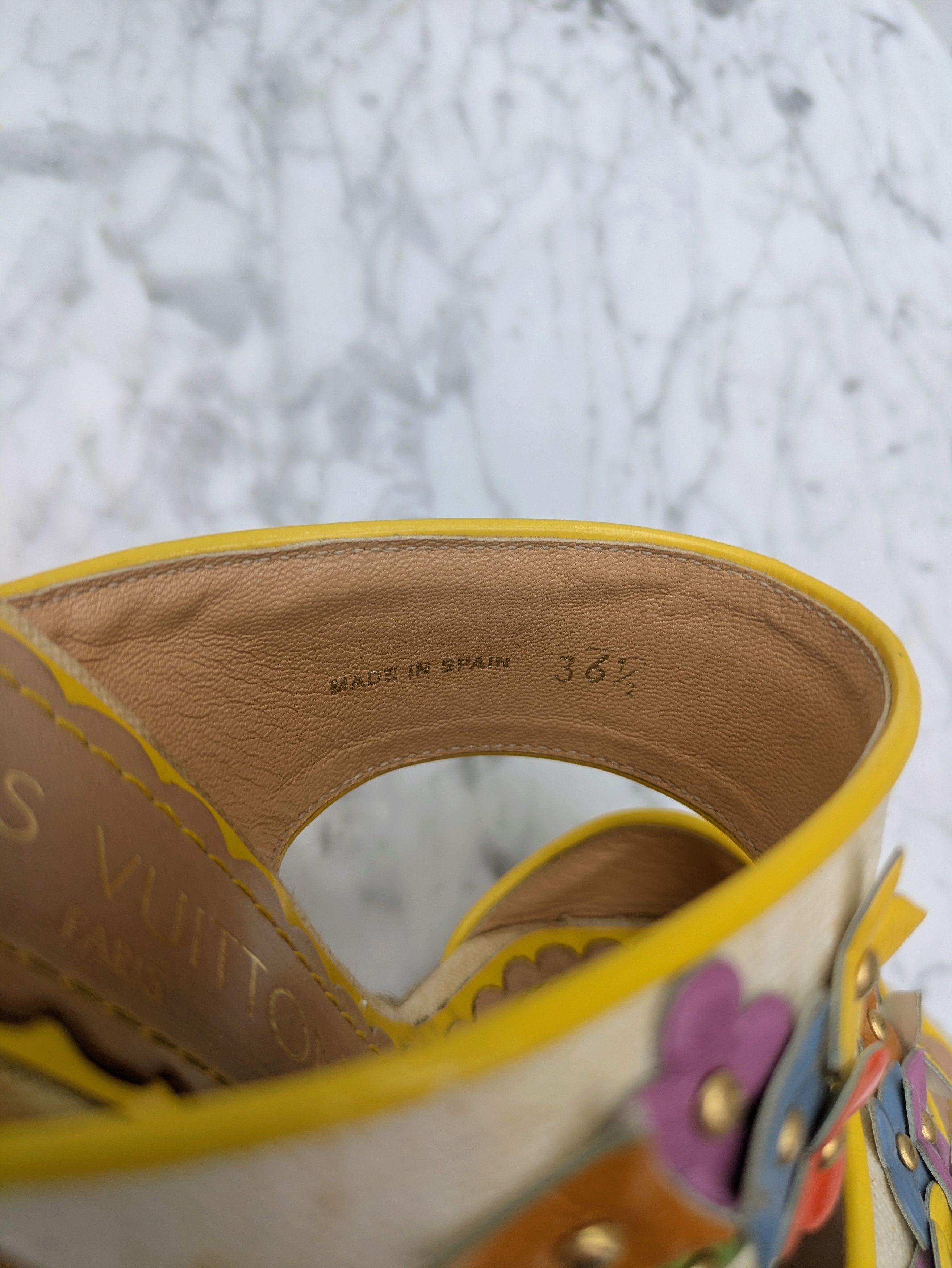 Louis Vuitton Louis Vuitton multicolour flower heeled espadrille sandals Size US 5.5 / IT 35.5 - 7 Thumbnail