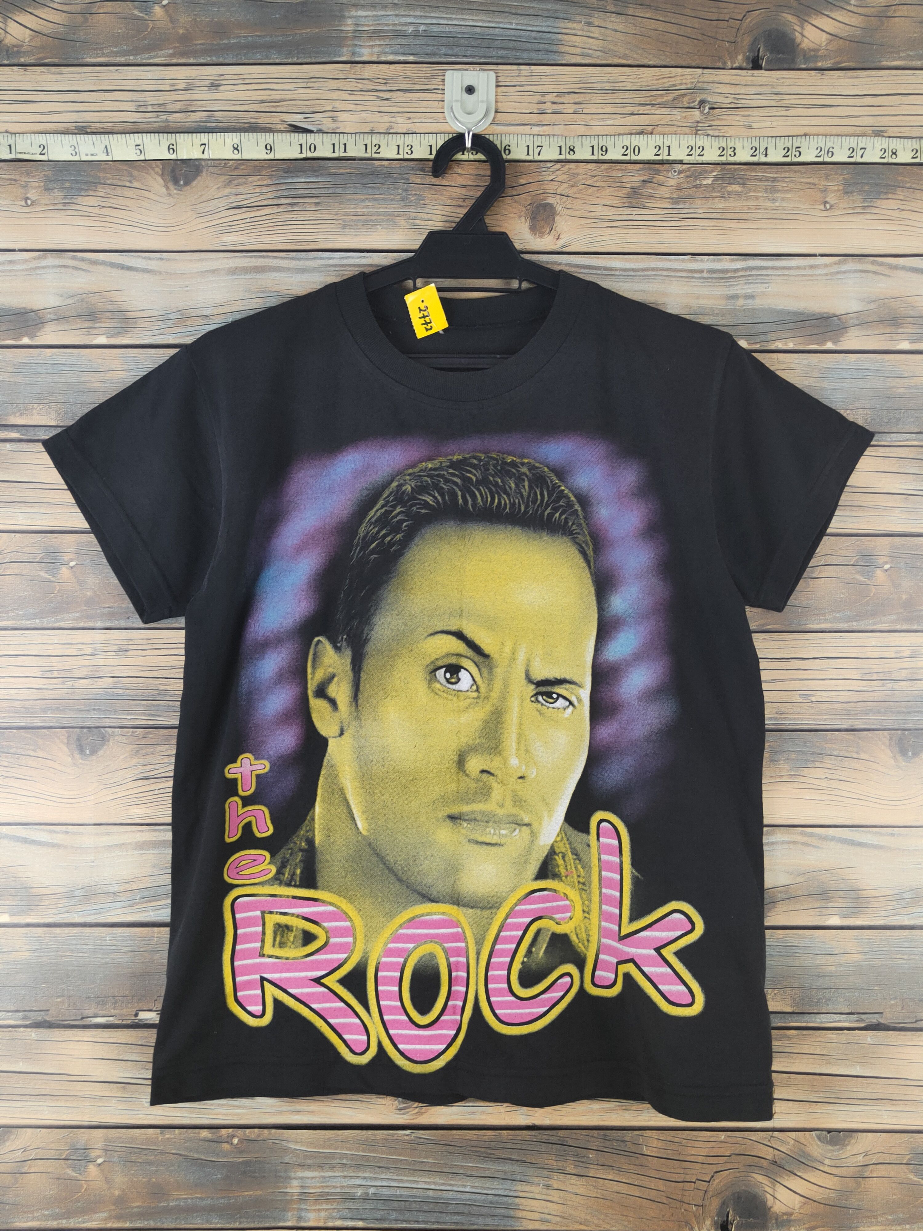 WWF DL vintage wwf Black The Rock Short Sleeve T-shirt #2772 Size US S / EU 44-46 / 1 - 1 Thumbnail