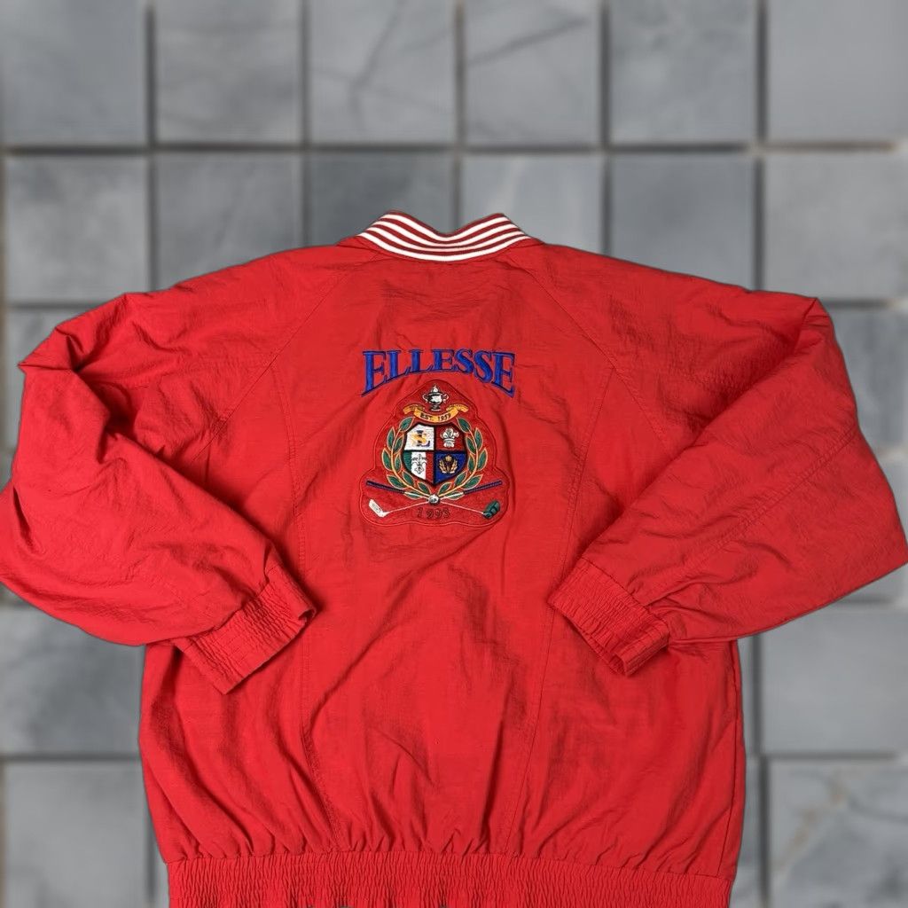 Ellesse Ellesse Jacket Adult M Red Windbreaker Logo Golf Zip Pockets Vintage Men Size US M / EU 48-50 / 2 - 1 Thumbnail