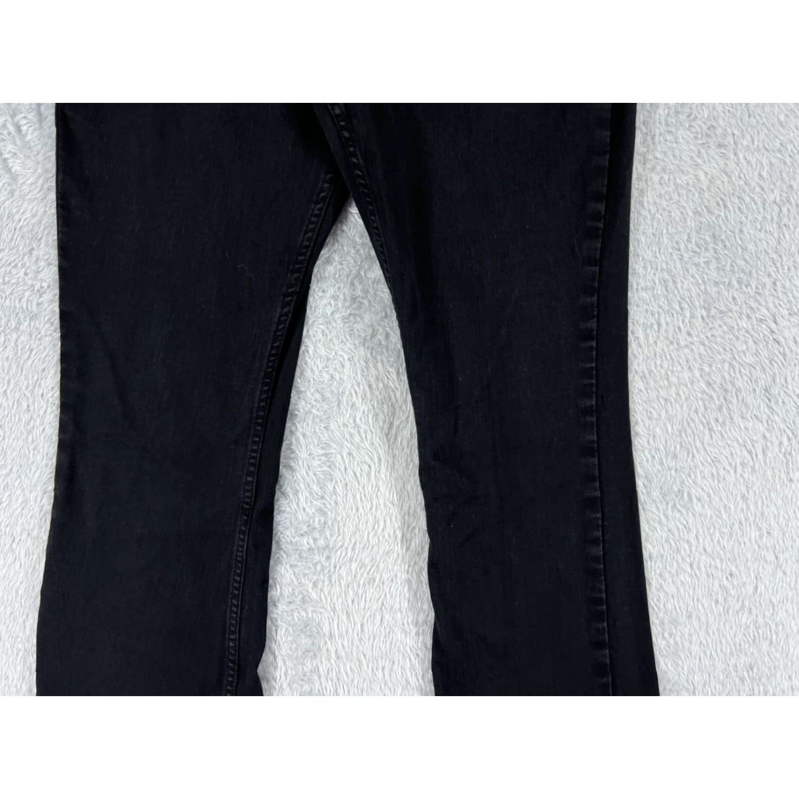 Lee Lee Jeans Women Bootcut 10 Black Denim Regular Cotton 30x30 Distressed Zip 5-Pocket Southwestern Cowboy Designer Lee Size 32" / US 10 / IT 46 - 3 Thumbnail