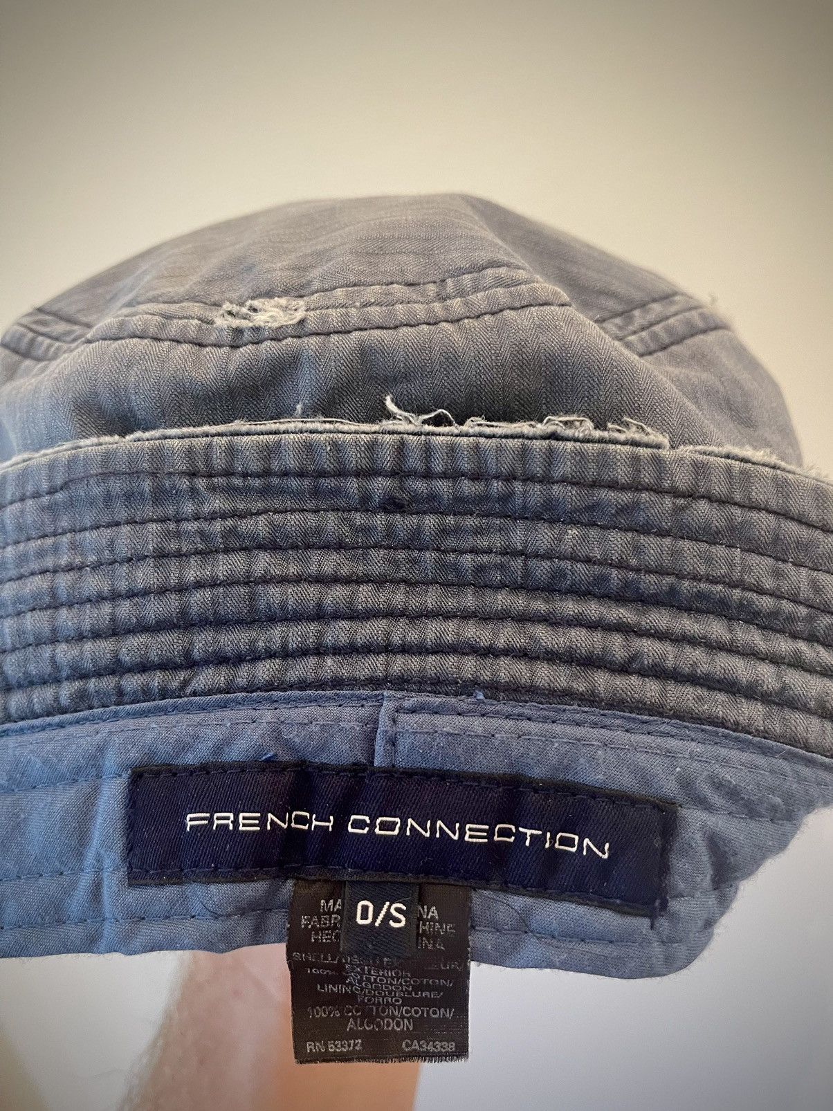 French Connection Vintage Distressed Denim FCUK Bucket Hat Size ONE SIZE - 3 Thumbnail
