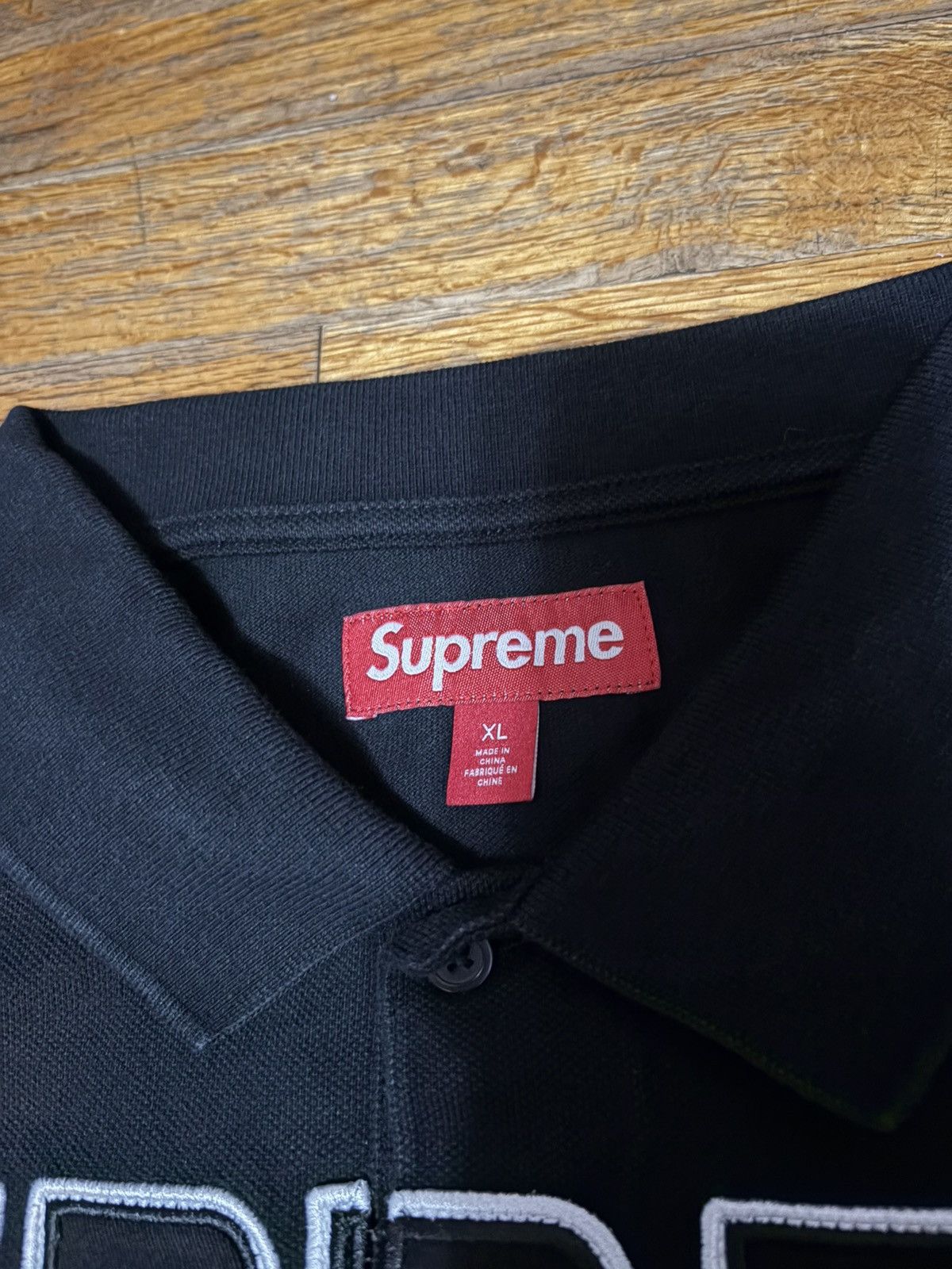 Supreme Supreme Twill Appliqué Polo Black XL Size US XL / EU 56 / 4 - 3 Thumbnail