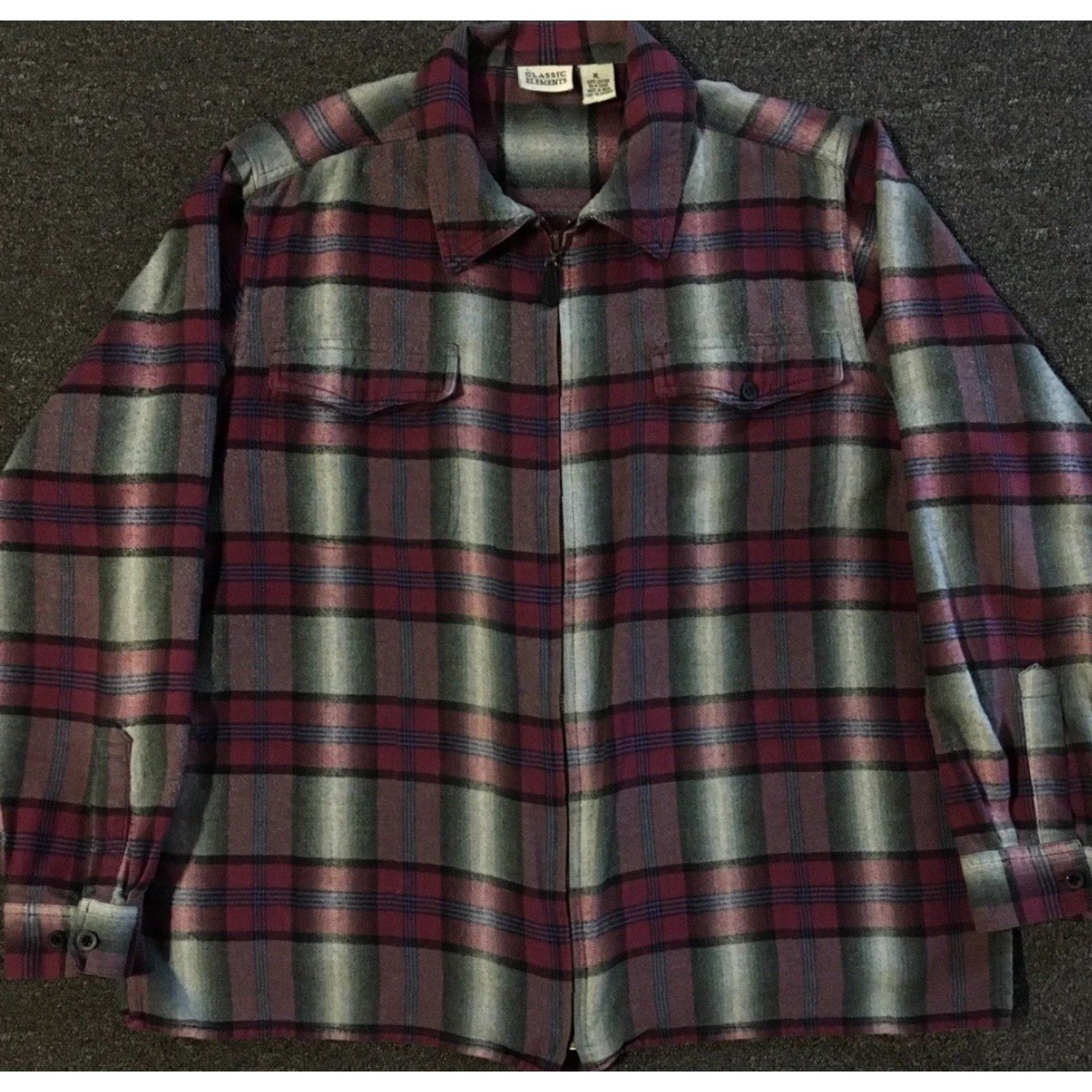 Quiksilver VINTAGE Quiksilver Shirt XL Red Flannel Zip Up Women Guarded by 80s 90s Grunge Vaporwave Biker Punk Surf Skate OP Size XL / US 12-14 / IT 48-50 - 2 Thumbnail