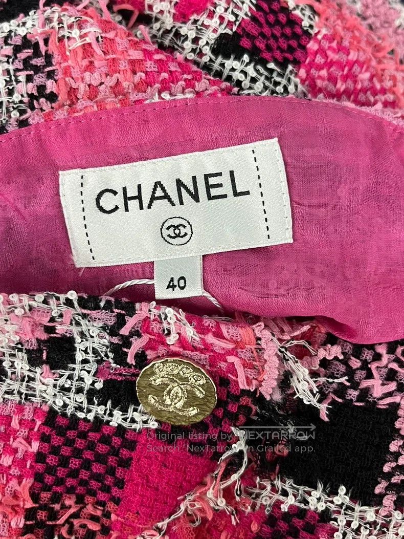 Chanel Chanel Series pink tweed skirt Size 26" / US 2 / IT 38 - 3 Thumbnail