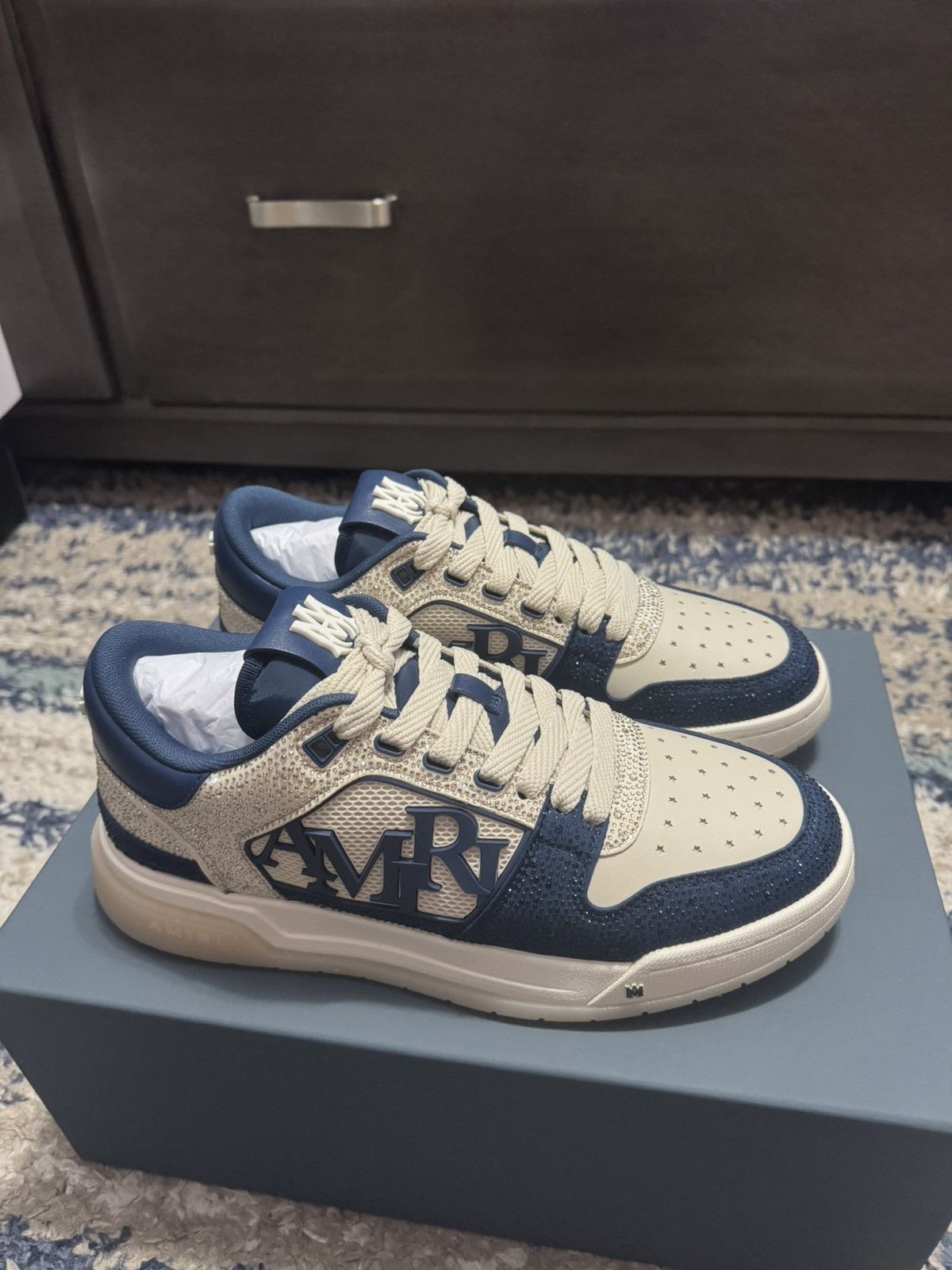 Amiri AMIRI Crystal Classic Leather Low-Top Sneakers Size US 9 / EU 42 - 1 Thumbnail