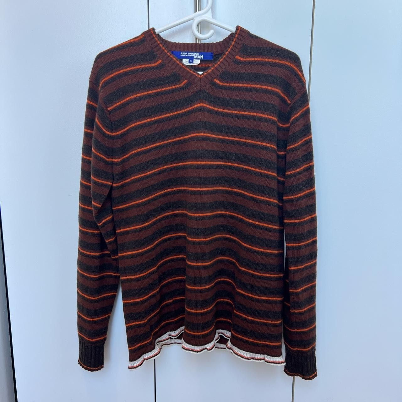 image of Junya Watanabe Comme Des Garçons 2000S Striped Jumper in Brown, Men's (Size Medium)