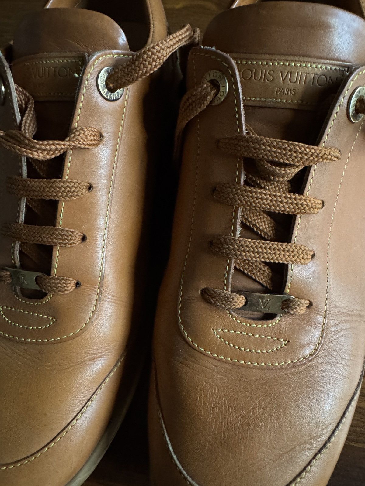Louis Vuitton Louis Vuitton Cognac Leather Sneakers Size US 8.5 / IT 38.5 - 9 Thumbnail