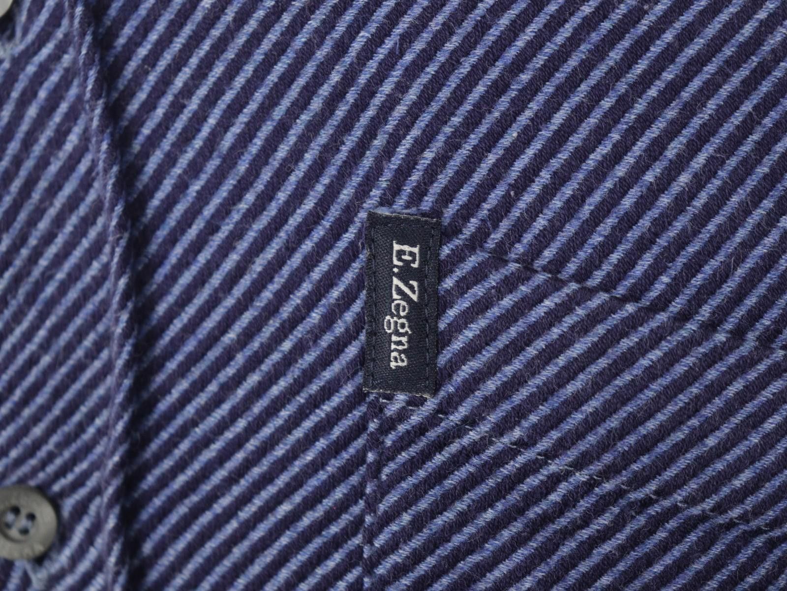 Ermenegildo Zegna Zegna Navy Striped Cotton Button Down Shirt Size M Size US M / EU 48-50 / 2 - 7 Thumbnail