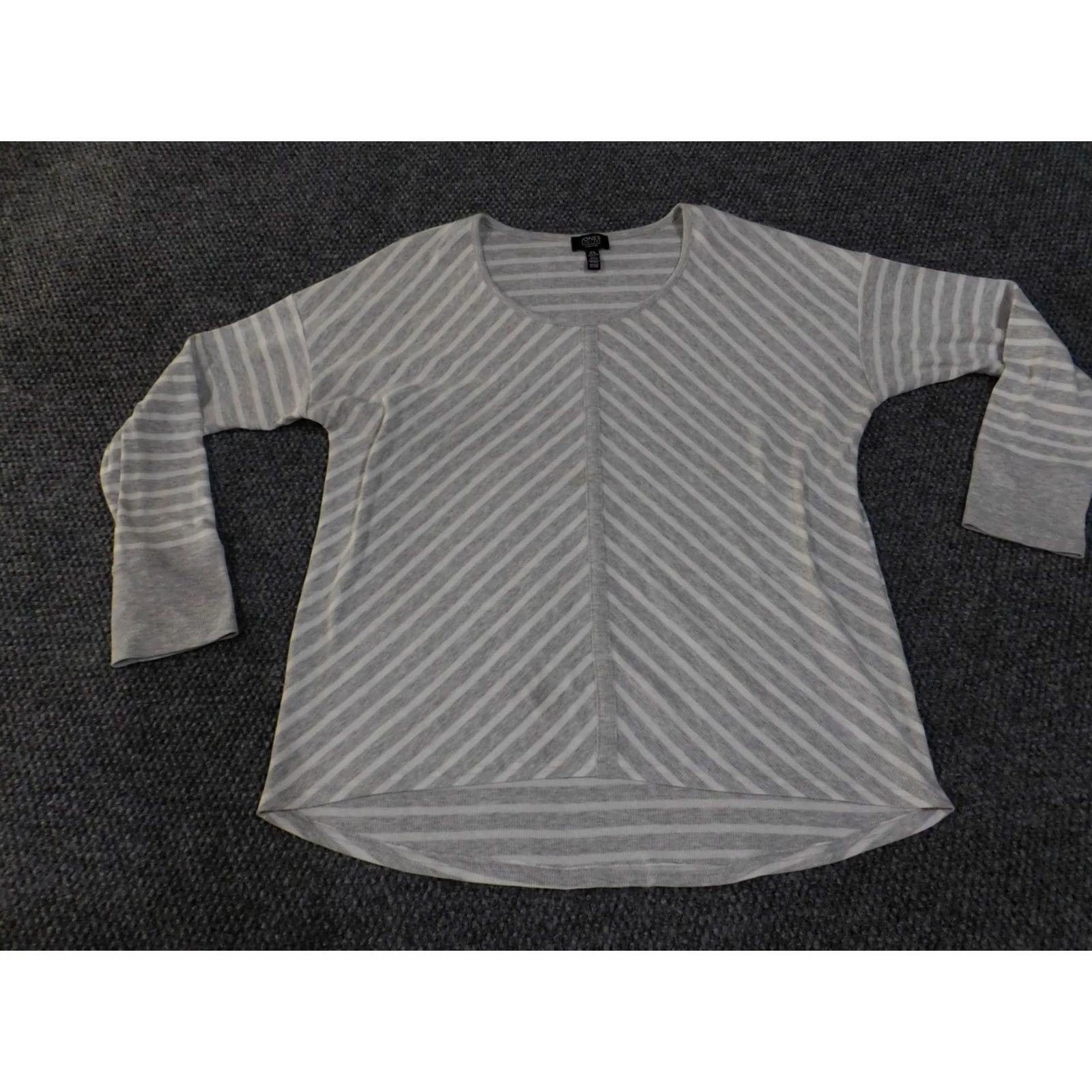 Jones New York Jones New York Pullover Womens XL Striped Lightweight Knit Long Sleeve Shirt Size XL / US 12-14 / IT 48-50 - 2 Thumbnail
