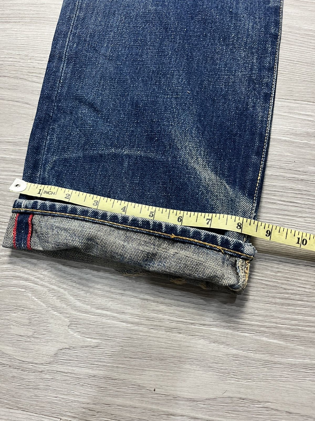 Blue Blue Japan Vintage HR Market Blue Blue Japan Selvedge faded Denim Jeans Size US 31 - 13 Thumbnail