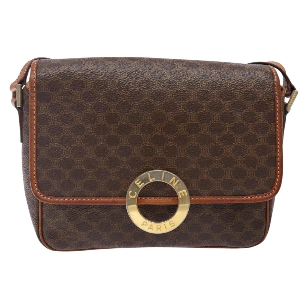 Celine CELINE Macadam Canvas Circle Shoulder Bag Pvc Leather Brown Size ONE SIZE - 2 Thumbnail