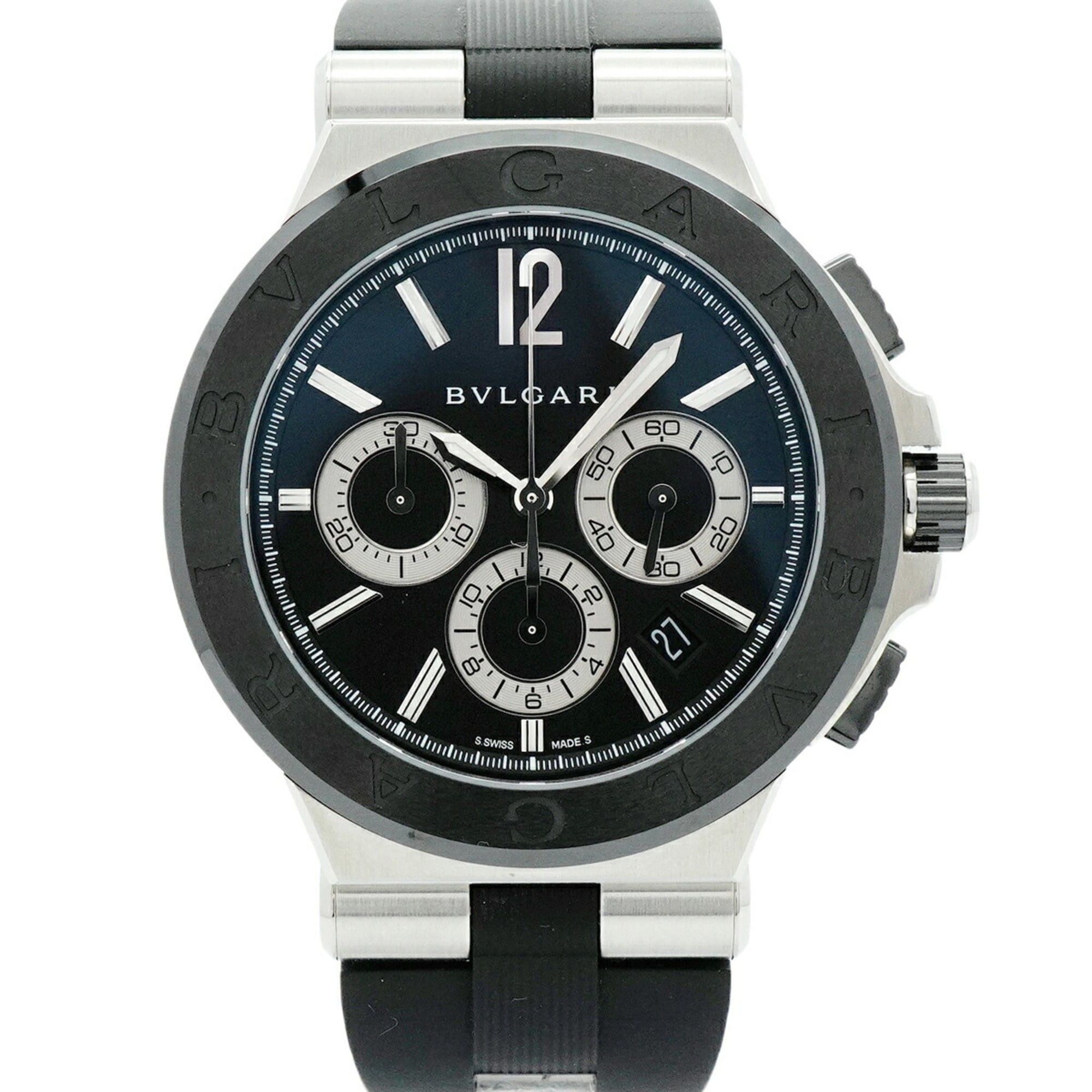 Other Bvlgari Diagono DG42SCCH Black Dial Men's Watch Size ONE SIZE - 1 Thumbnail