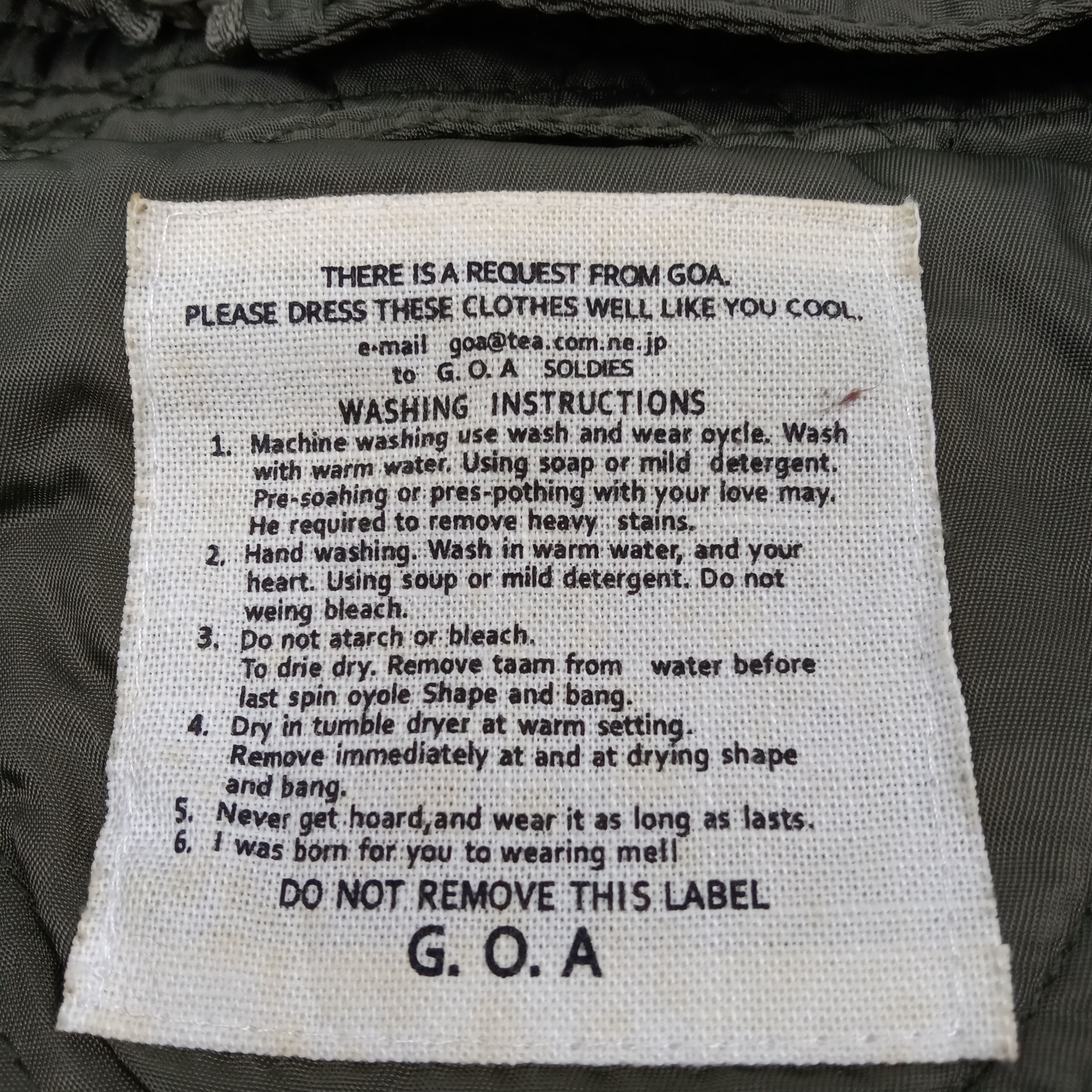 Japanese Brand G.O.A. Japanese Grunge Style Parkas Jacket Size US S / EU 44-46 / 1 - 5 Thumbnail
