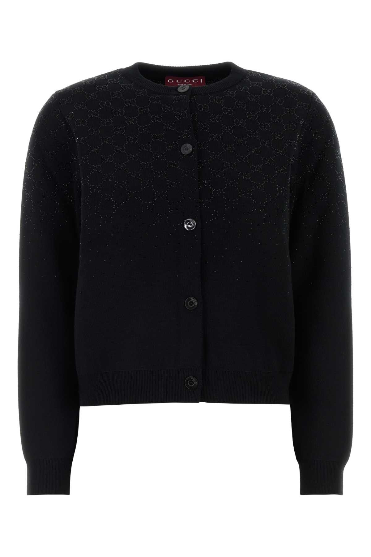 Gucci Black Wool Blend Cardigan Size S / US 4 / IT 40 - 1 Thumbnail