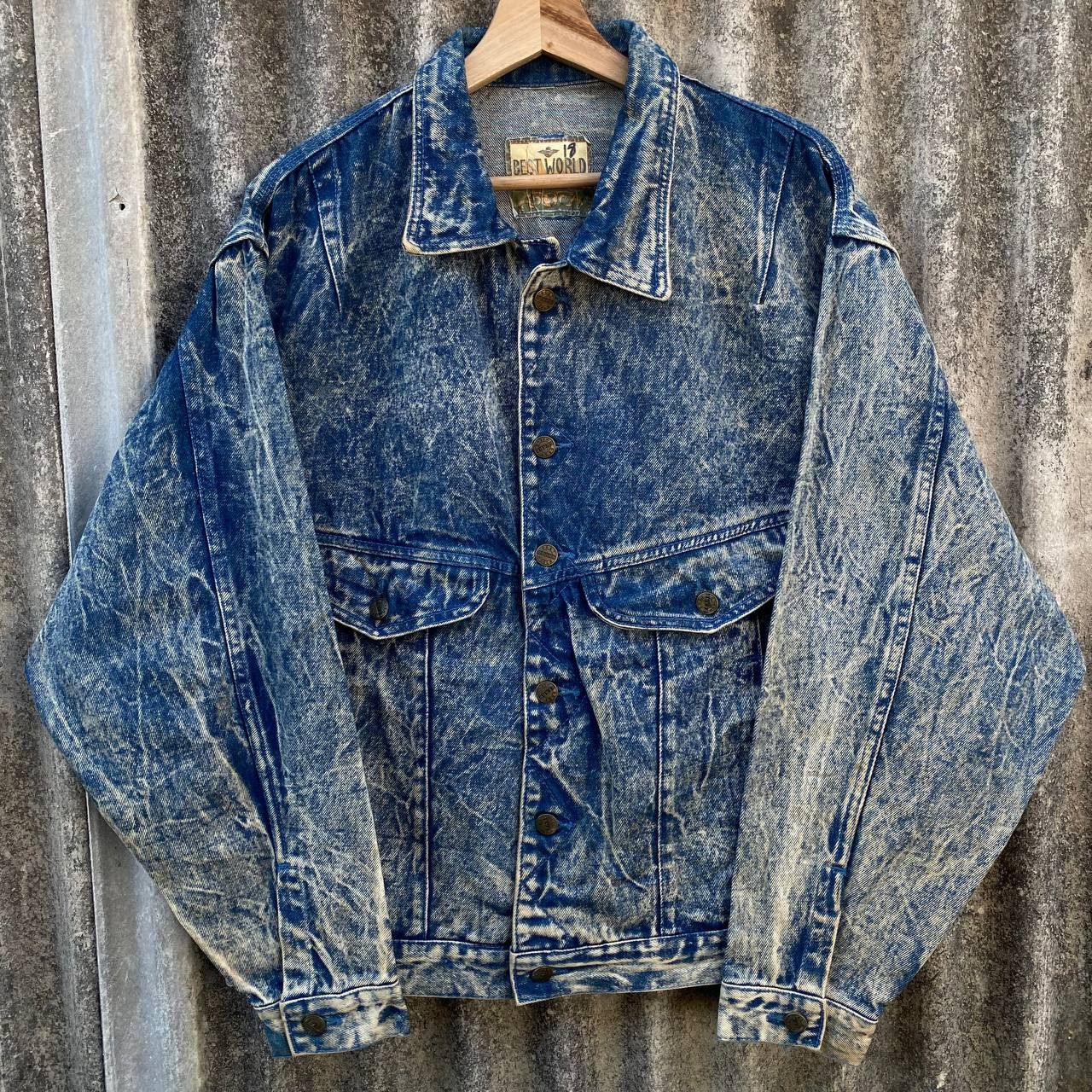 Vintage Best World Acid Wash Denim Jacket