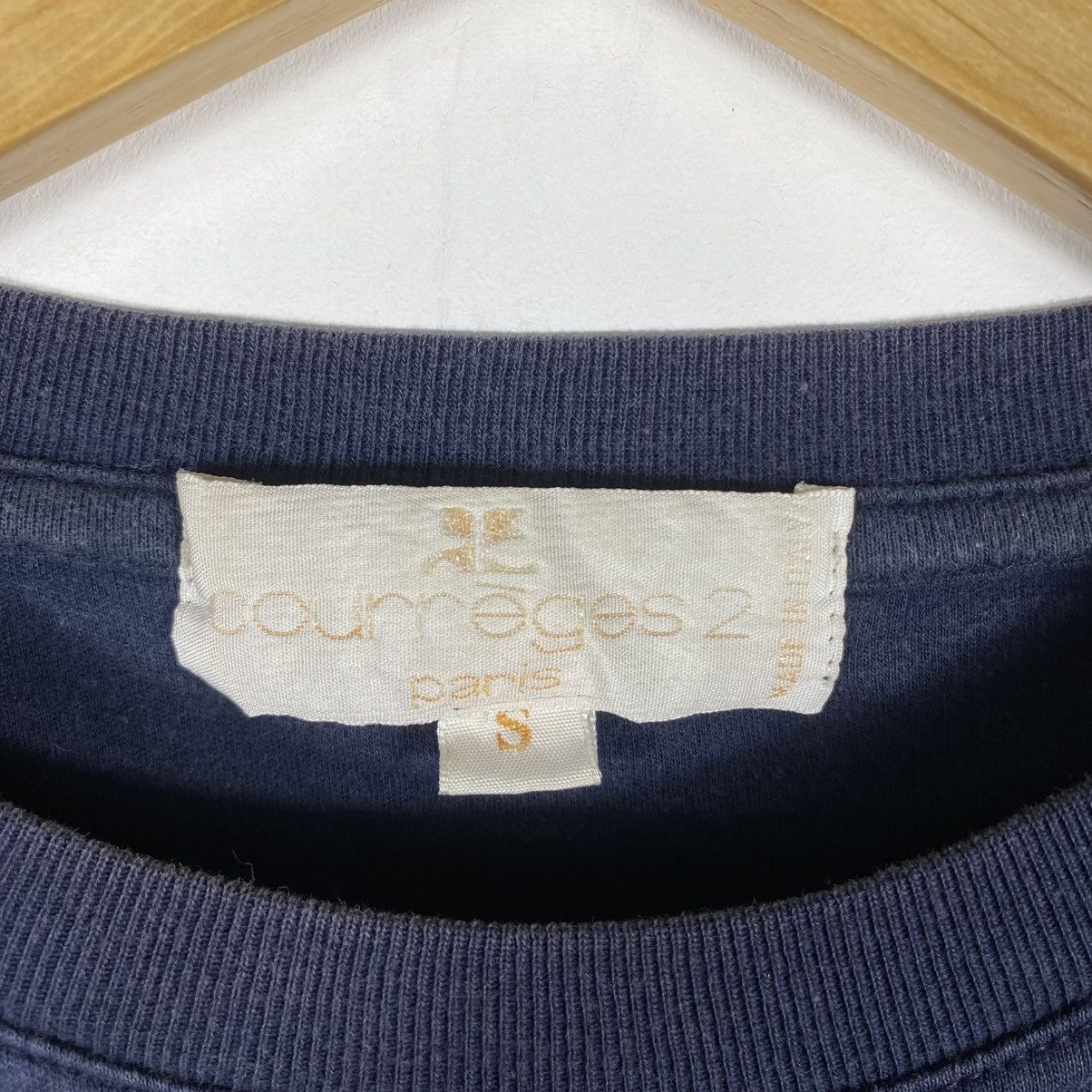 Courreges Vintage 90's COURREGES PARIS Embroidery Logo Faded Tee Shirt Size S / US 4 / IT 40 - 6 Thumbnail