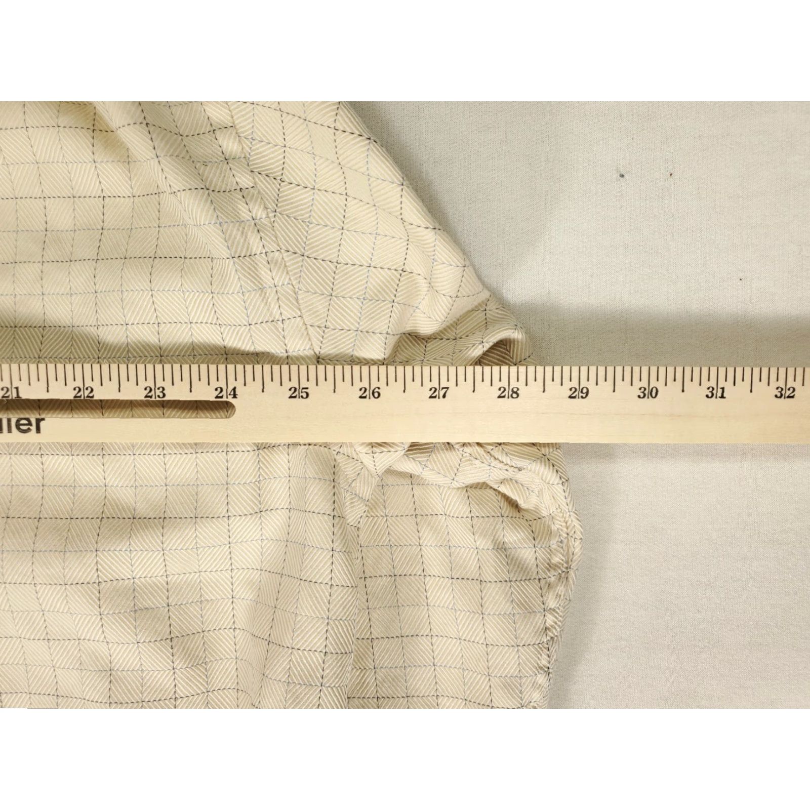 Eton ETON Button-Down Shirt Mens XXL Beige Yellow Black Check Overstitch Long Sleeve Regular Collar Shirt Size US XXL / EU 58 / 5 - 7 Thumbnail