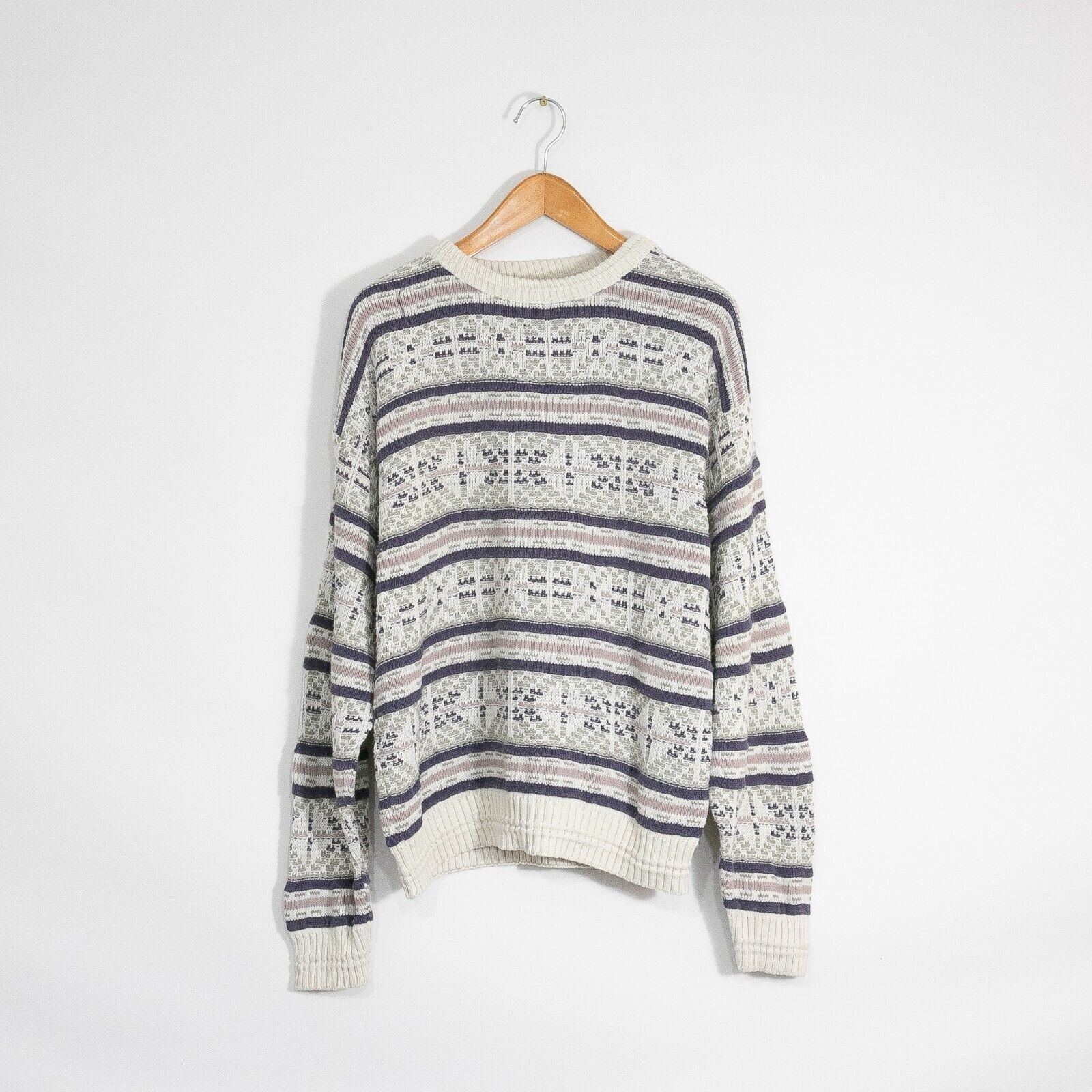 Jantzen × Vintage Vintage Jantzen Striped Abstract Pattern Sweater Mens Large Size US L / EU 52-54 / 3 - 1 Thumbnail