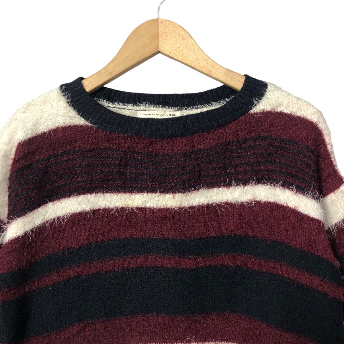 Aran Isles Knitwear Vtg E Hyphen World Gallery Striped Mohair Crop Top Knitwear Size M / US 6-8 / IT 42-44 - 4 Thumbnail