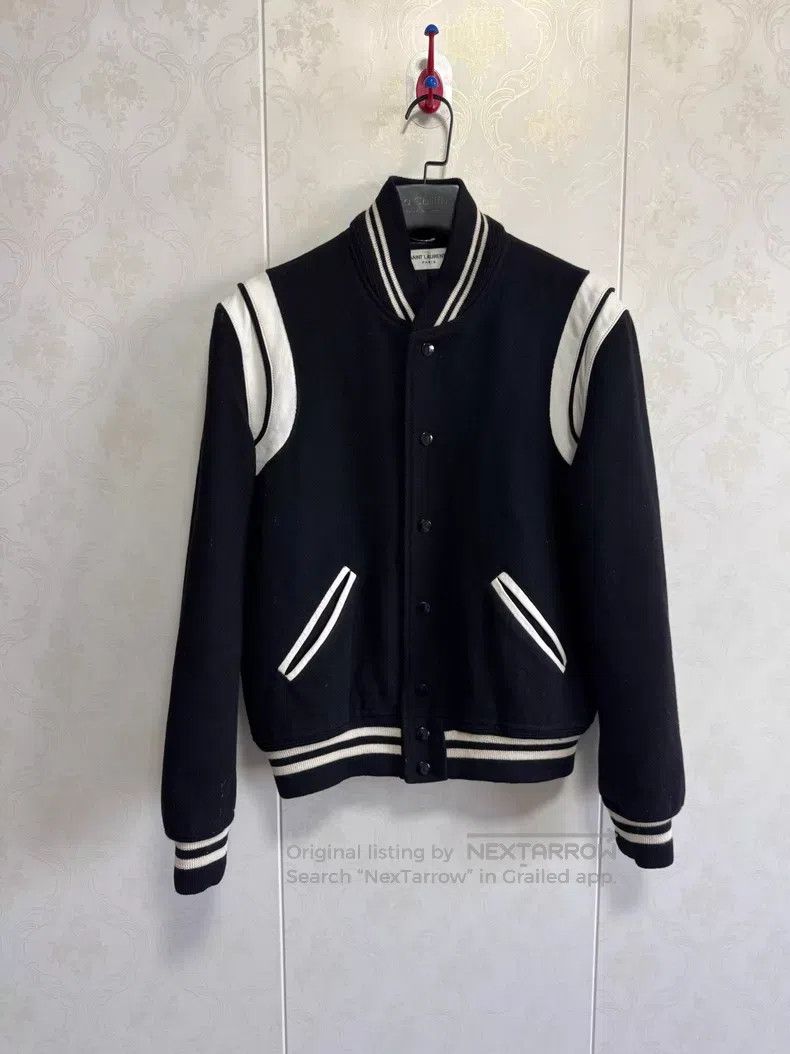 Saint Laurent Paris Saint Laurent Paris Black and White Wool and Leather Patch Size US M / EU 48-50 / 2 - 1 Thumbnail