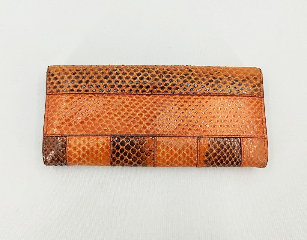 Tod's TODS snake skin orange button wallet Size ONE SIZE - 5 Thumbnail