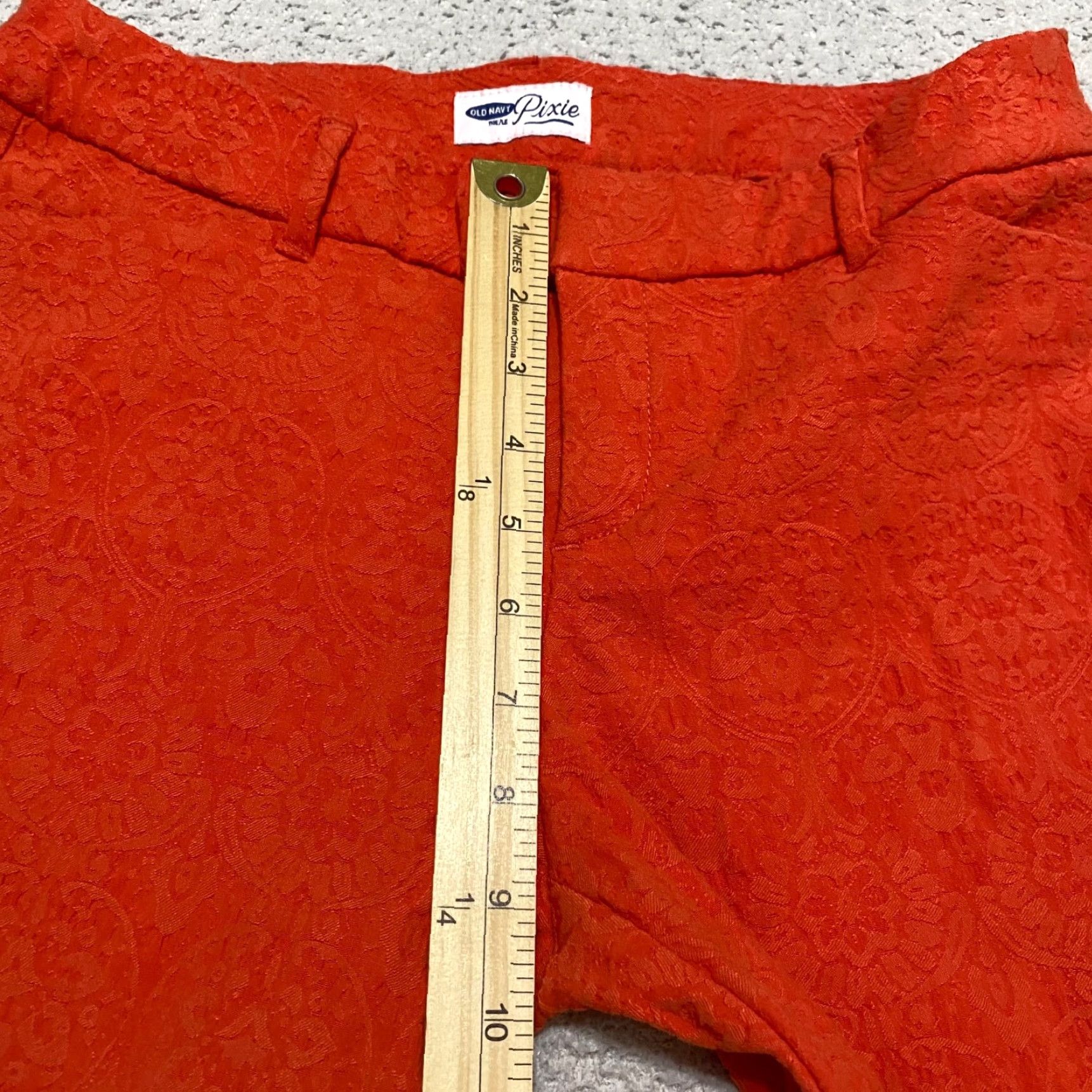 Old Navy VINTAGE Old Navy Womens 6 Dress Pants Orange Jacquard Geometric Mid Rise Business Casual Size 28" / US 6 / IT 42 - 7 Thumbnail