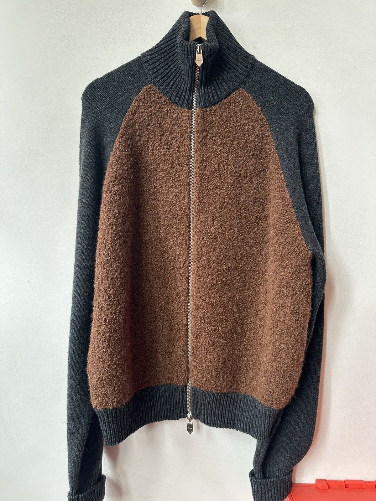image of Hermes Alpaca Sweater Knit in Grey, Men's (Size Large)