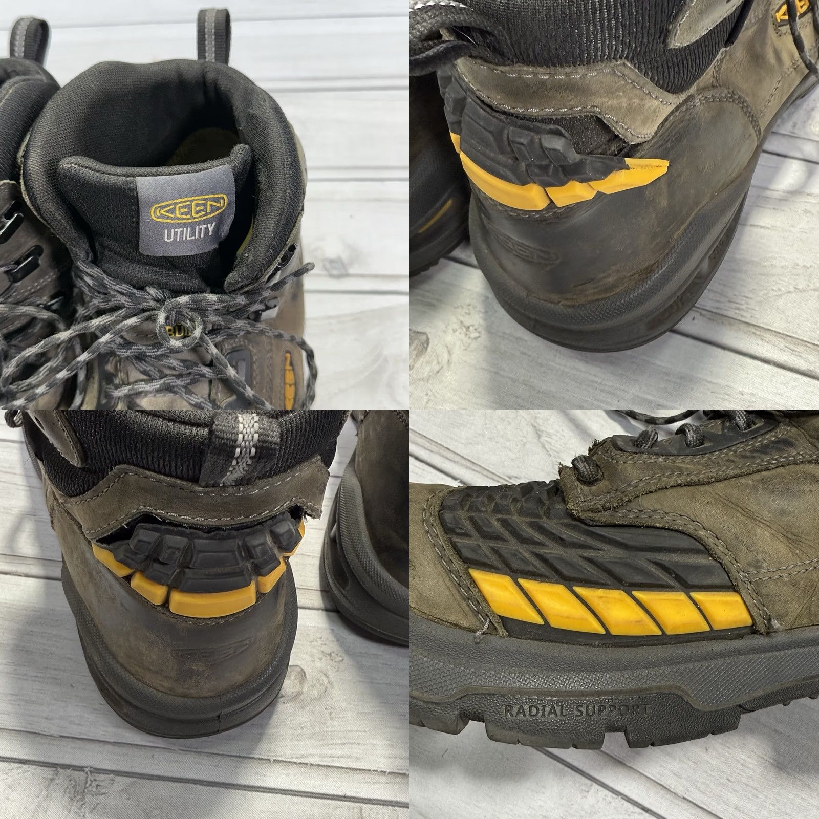 KEEN KEEN Utility Troy Waterproof Work Boots 11.5 Composite Toe Heavy Duty Mens Leather Gray Combat USA Logo Shoes Boots Size US 12 / EU 45 - 8 Thumbnail