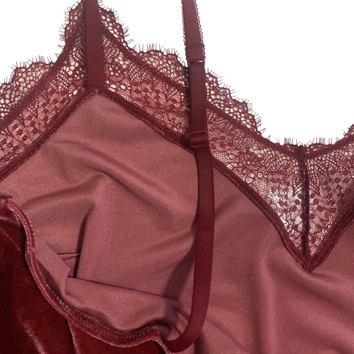 Marks & Spencer NWT Velvet and Lace Tank Top Size XL / US 12-14 / IT 48-50 - 3 Thumbnail