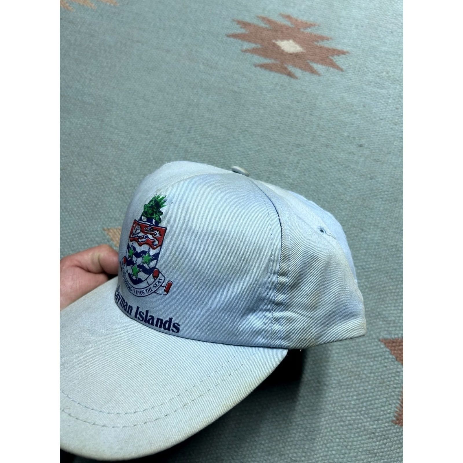 Vintage VINTAGE Blue Ocean Snapback Hat Cap Cayman Islands faded blue beach ocean Adjustable Men Size ONE SIZE - 5 Thumbnail