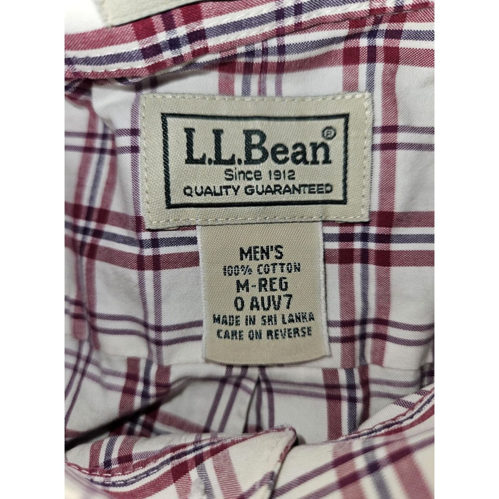 Vintage LL Bean Shirt Mens Medium Red White Plaid Button Down Wrinkle Resistant Cotton Shirt Size US M / EU 48-50 / 2 - 2 Thumbnail